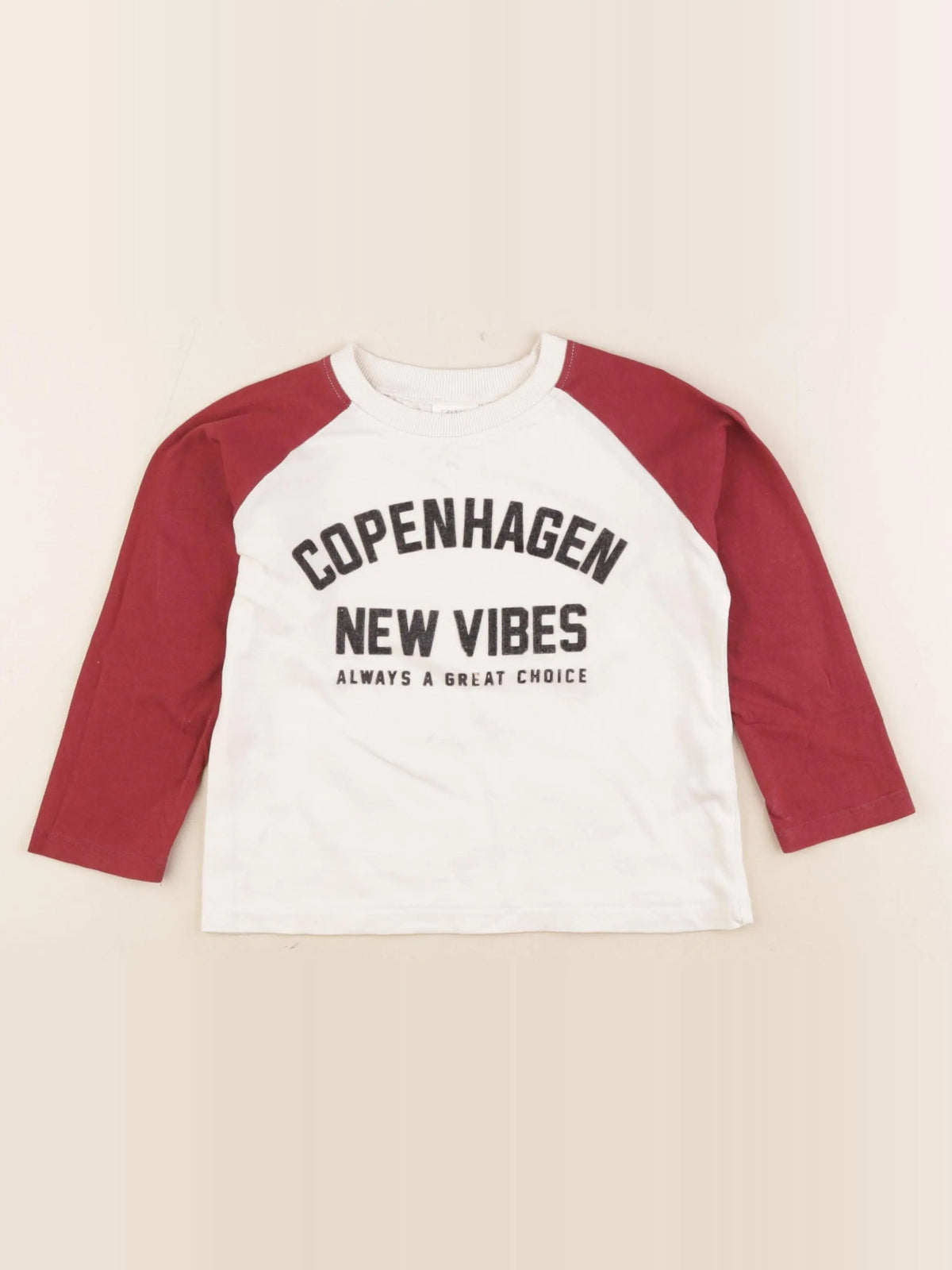 Zara - tee-shirt blanc, rouge - 2/3 ans