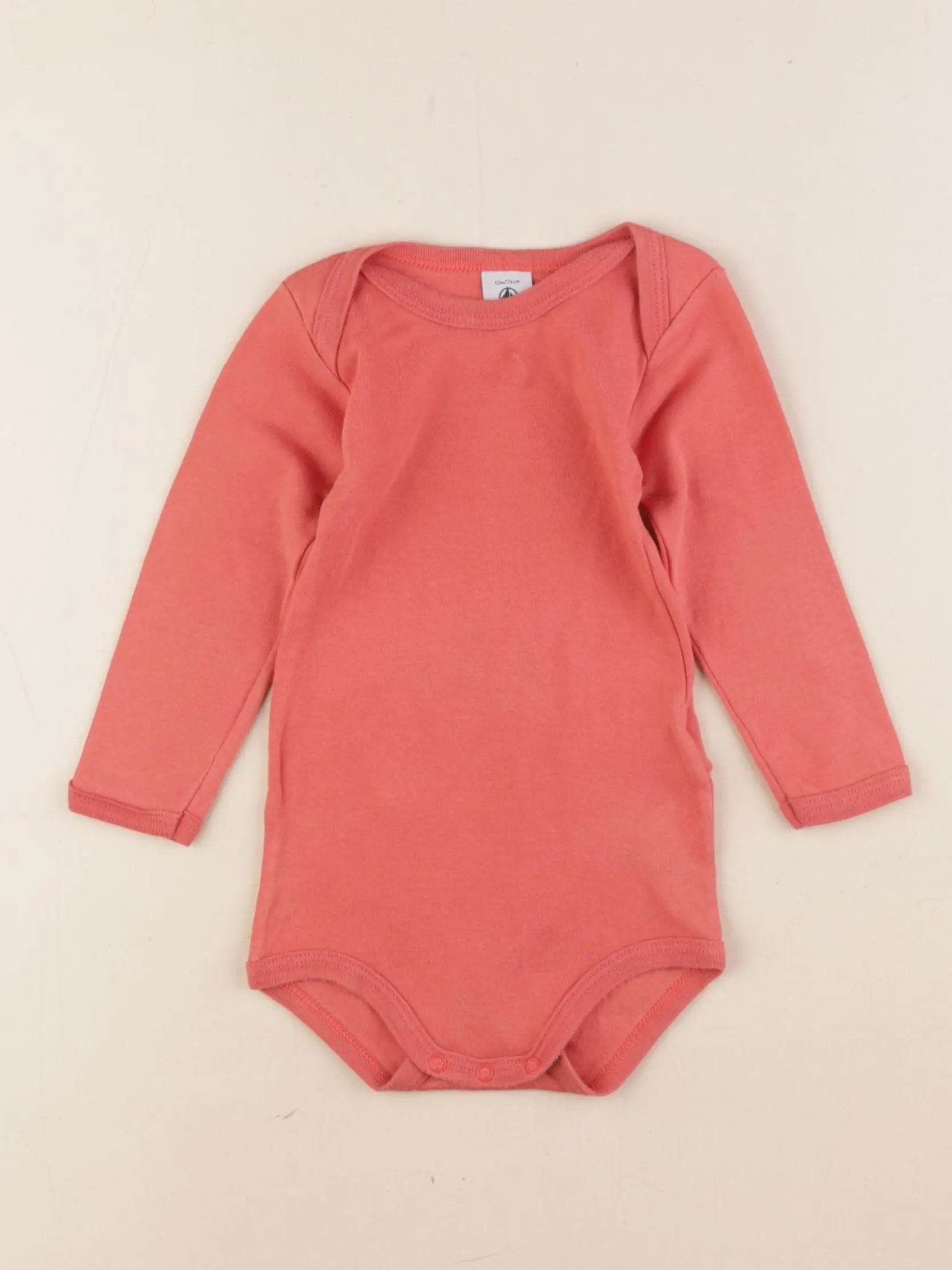 Petit Bateau - body orange - 12 mois