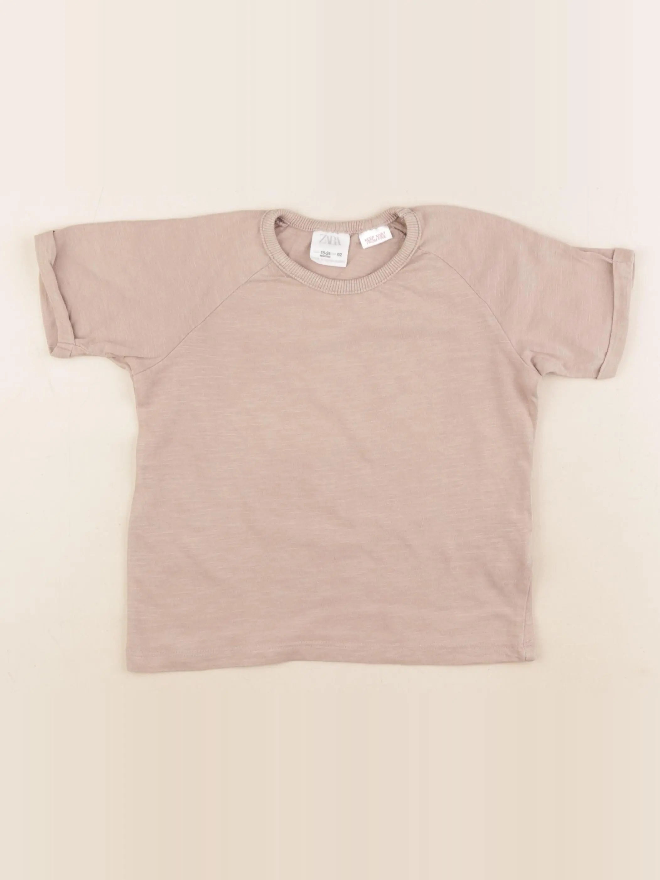 Zara - tee-shirt beige - 18/24 mois