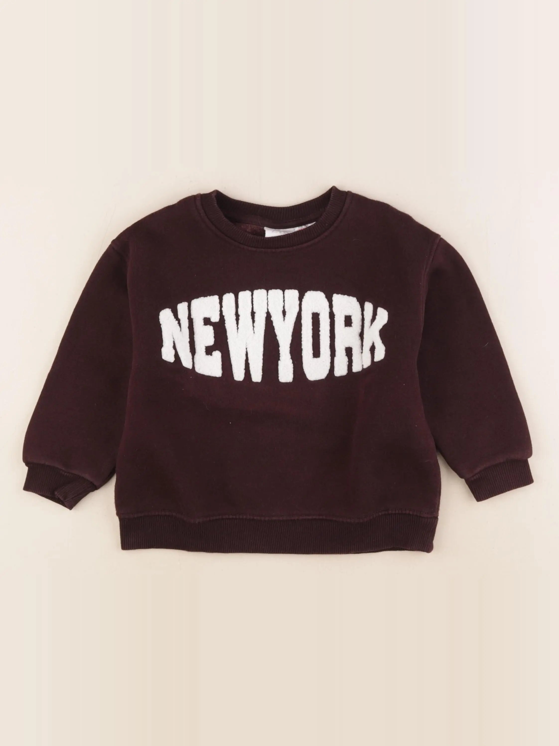 Zara - sweat marron - 2/3 ans
