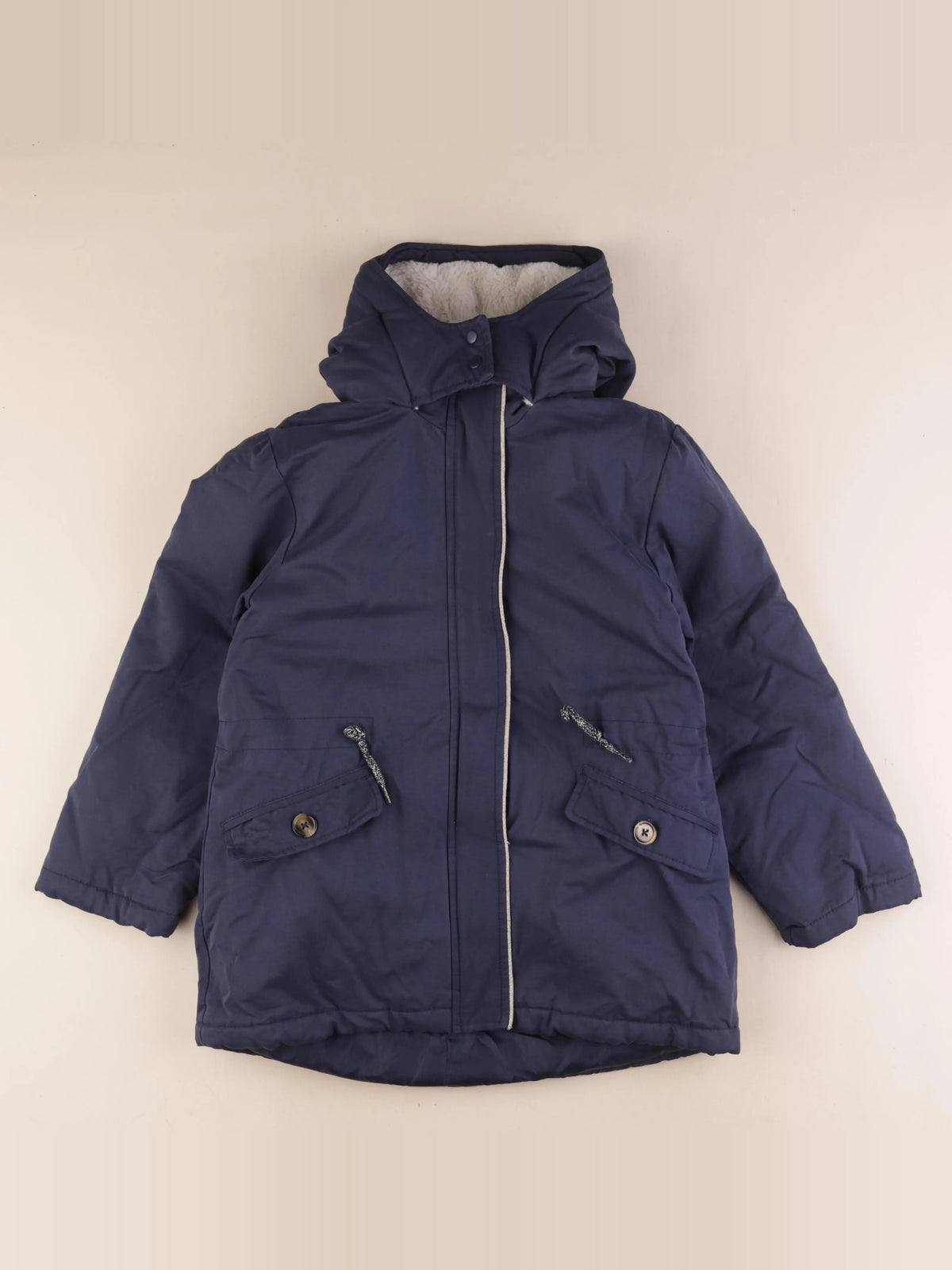 Vertbaudet - manteau doublure amovible bleu - 9 ans