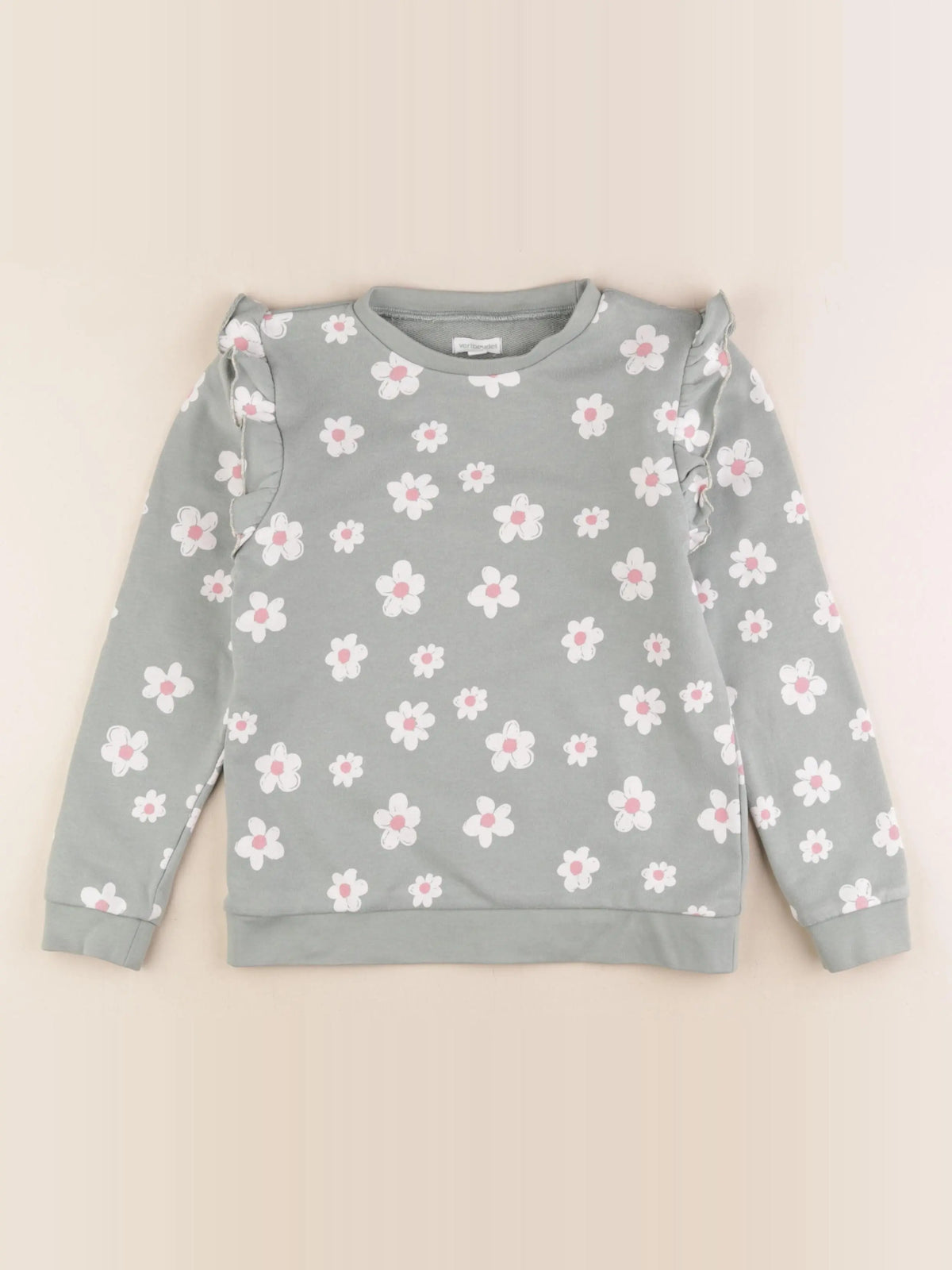 Vertbaudet - sweat vert - 8 ans