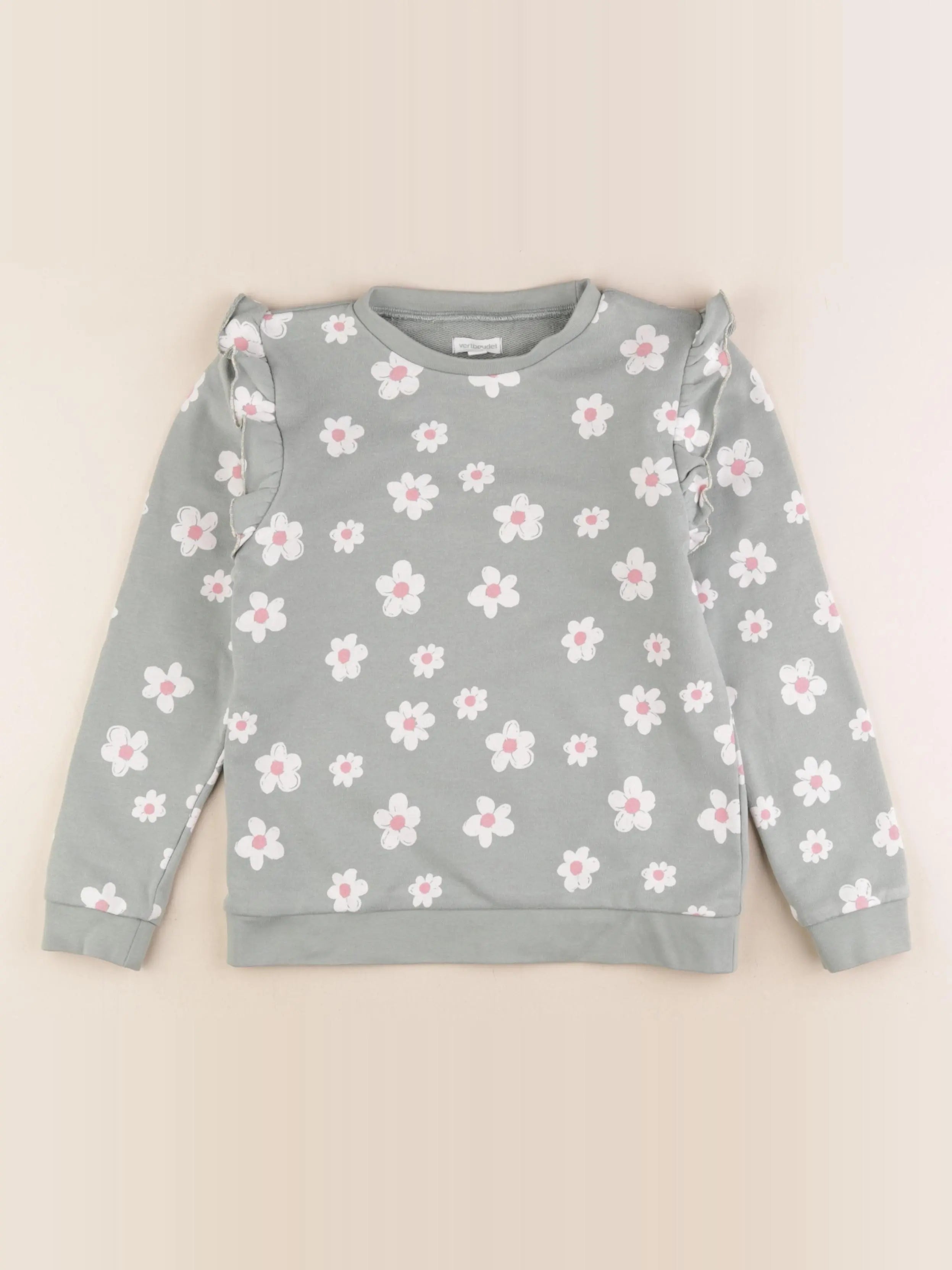 Vertbaudet - sweat vert - 8 ans