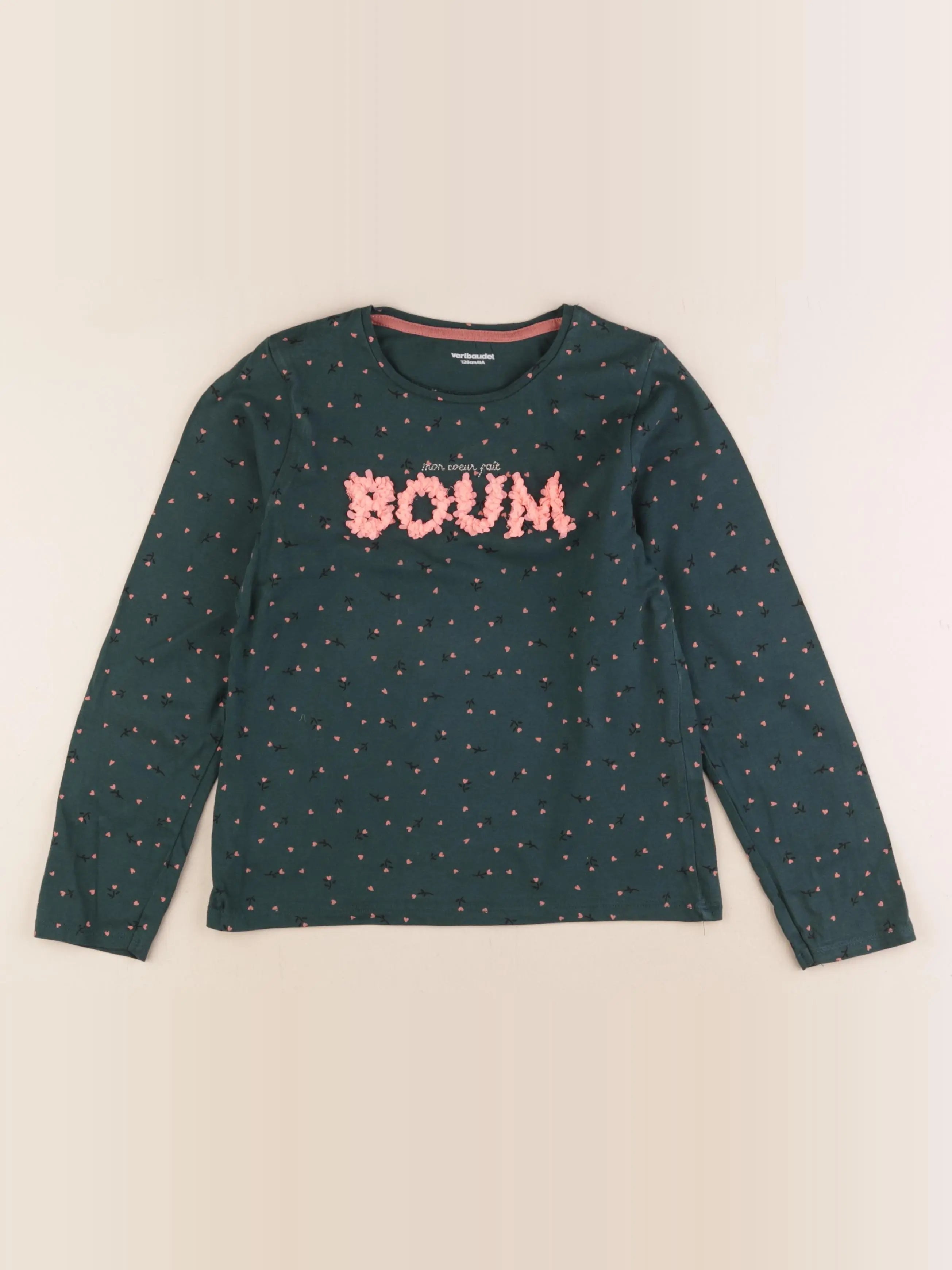 Vertbaudet - tee-shirt vert - 8 ans