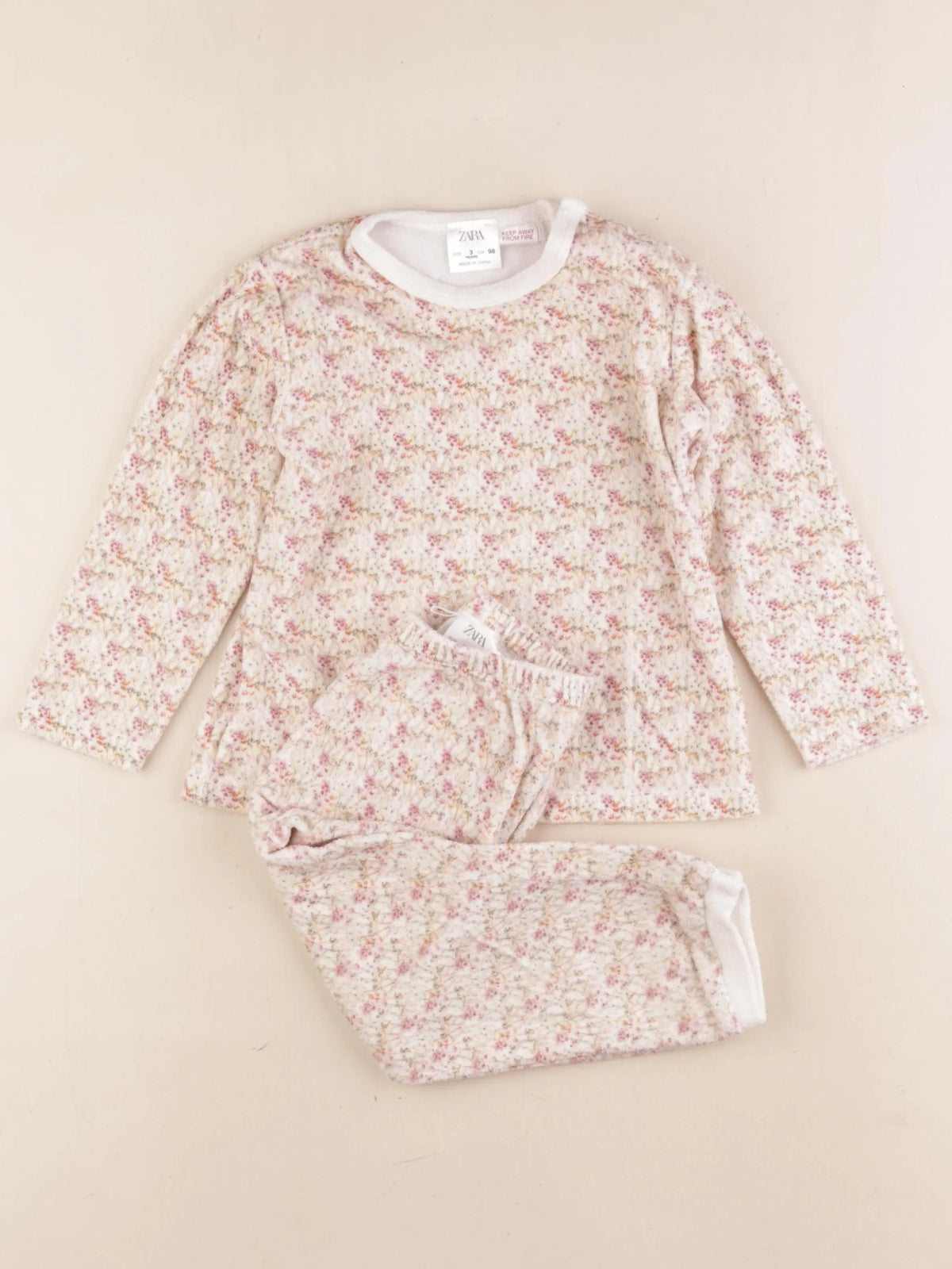 Zara - pyjama velours multicolore - 3 ans