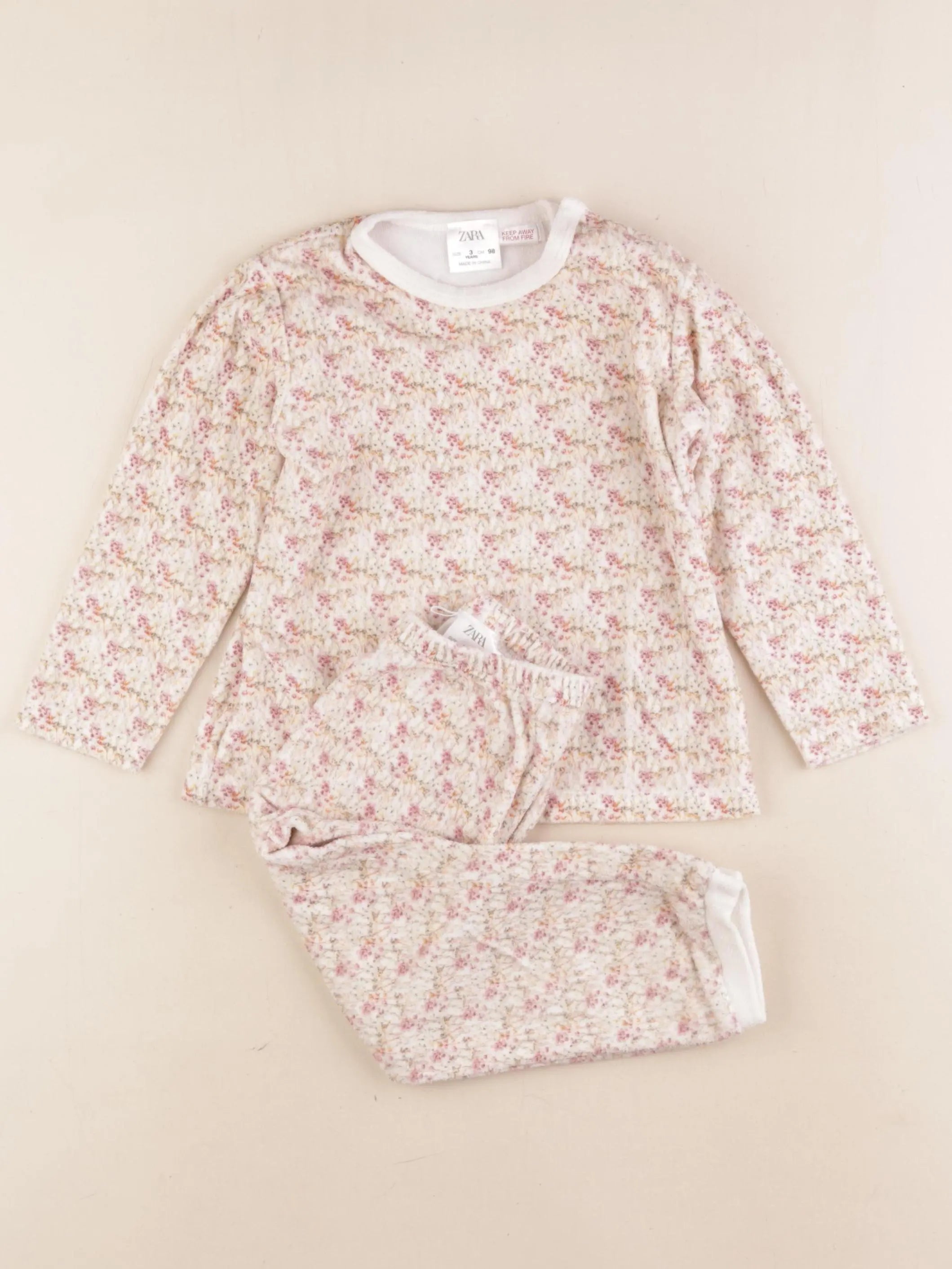 Zara - pyjama velours multicolore - 3 ans