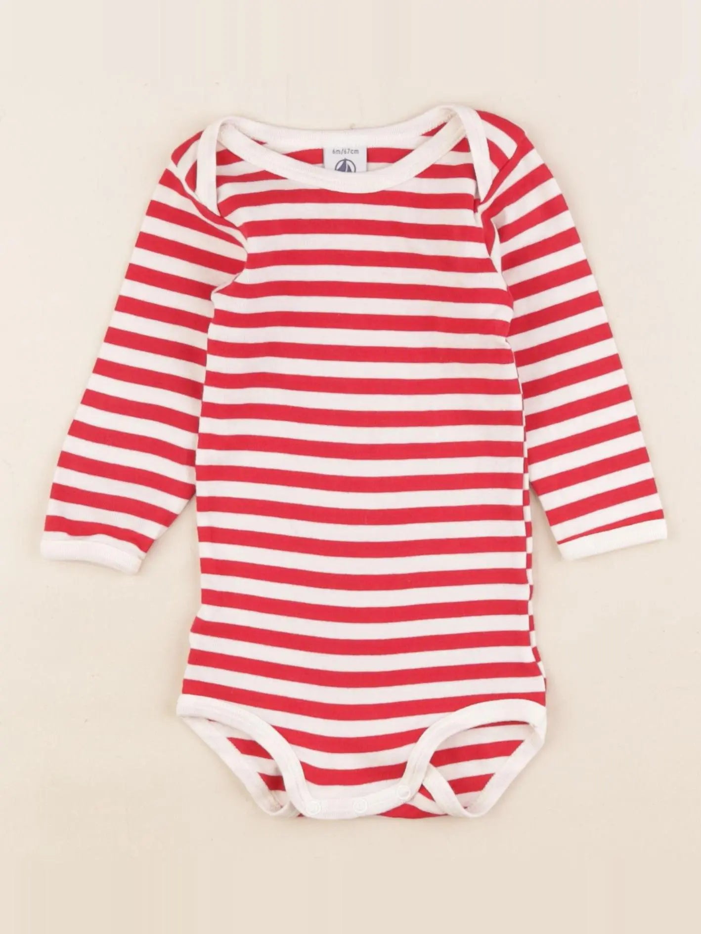 Petit Bateau - body rouge - 6 mois