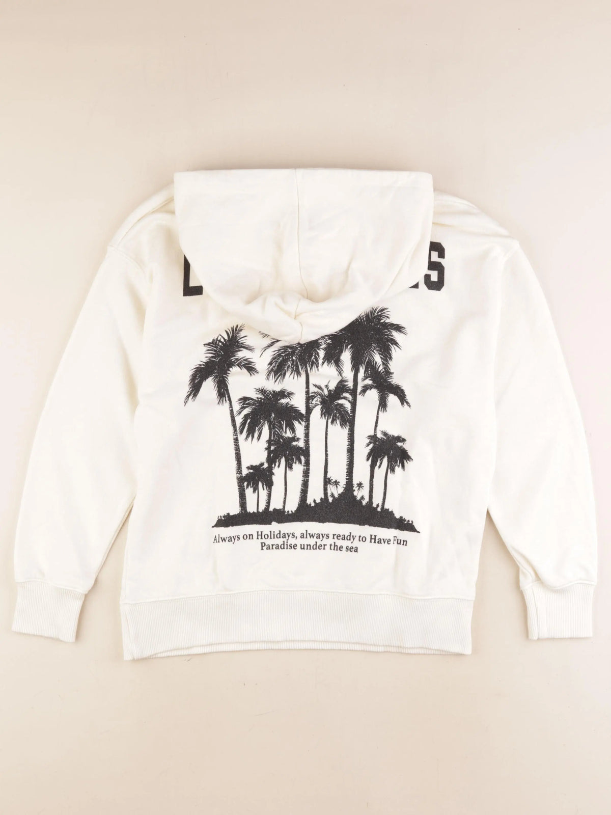 Zara - sweat imprimé au dos beige - 9/10 ans