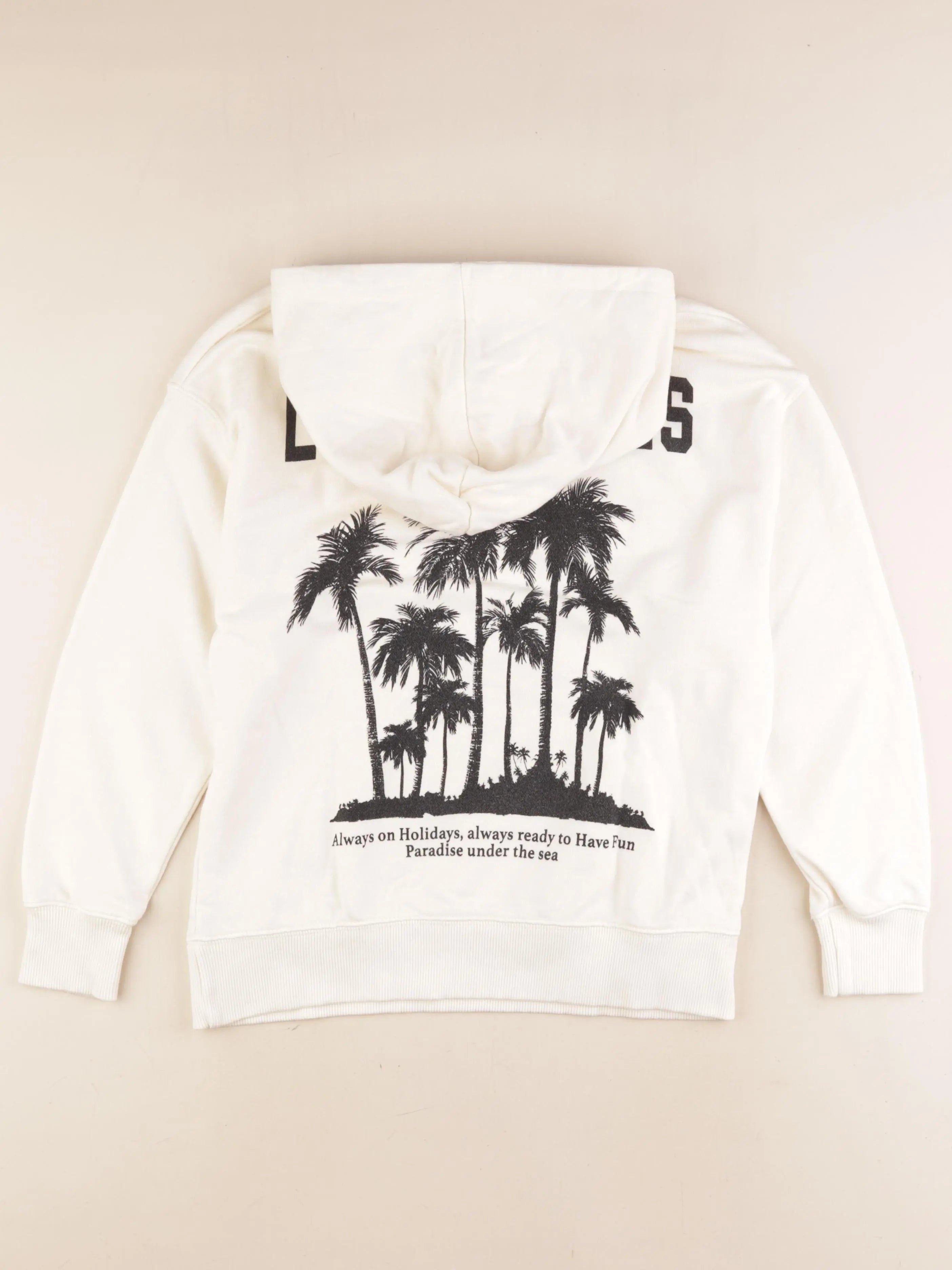 Zara - sweat imprimé au dos beige - 9/10 ans