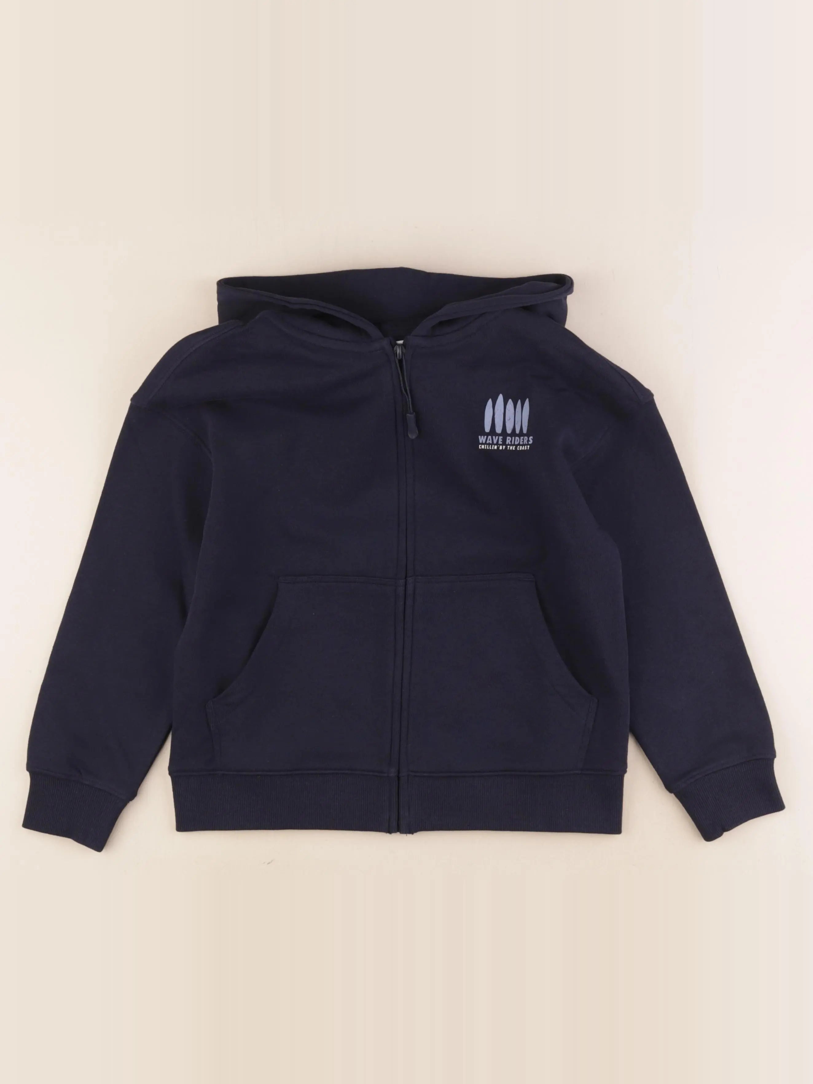 Mango - sweat imprimé au dos bleu - 7/8 ans