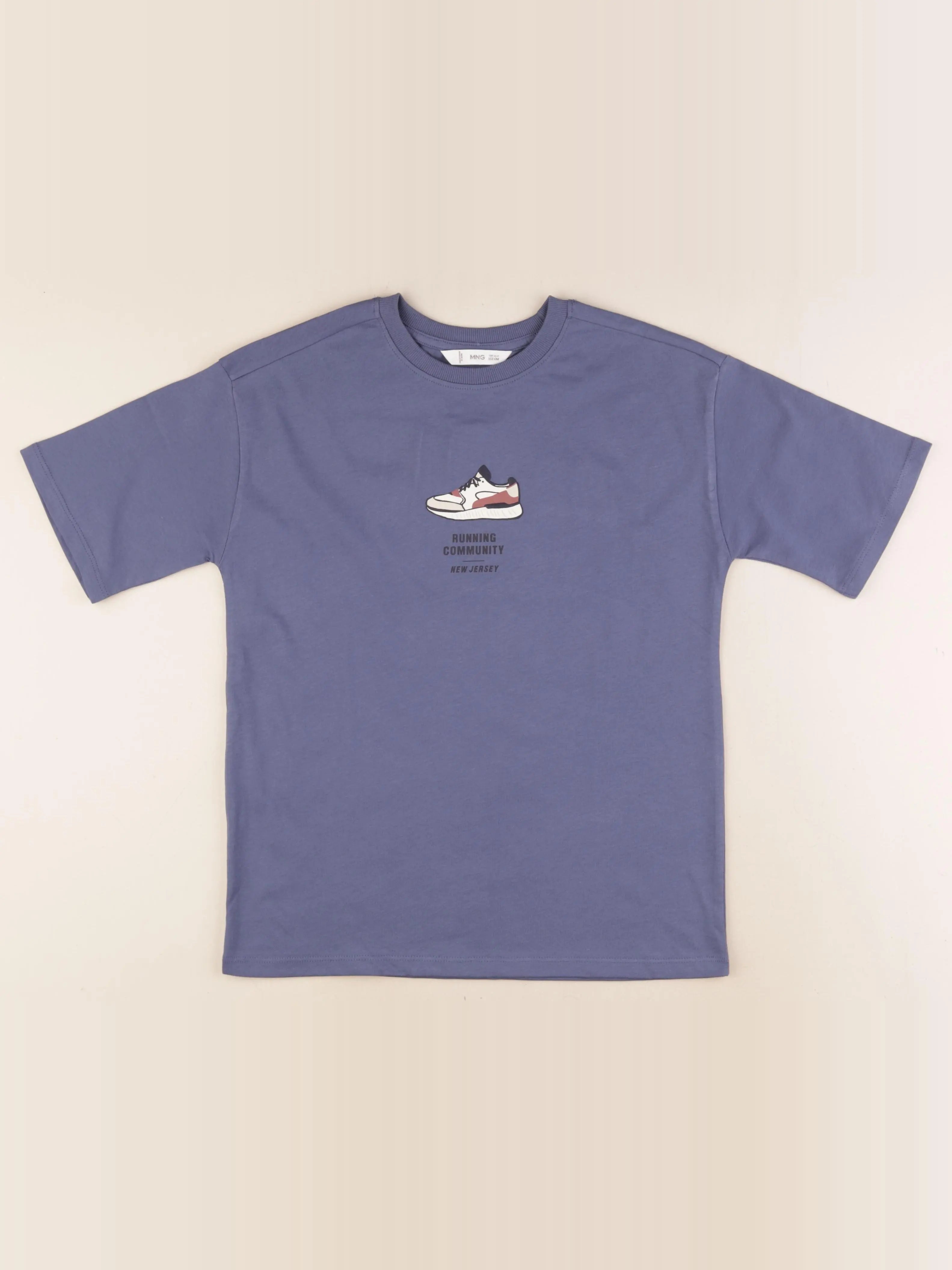 Mango - tee-shirt imprimé au dos bleu - 11/12 ans