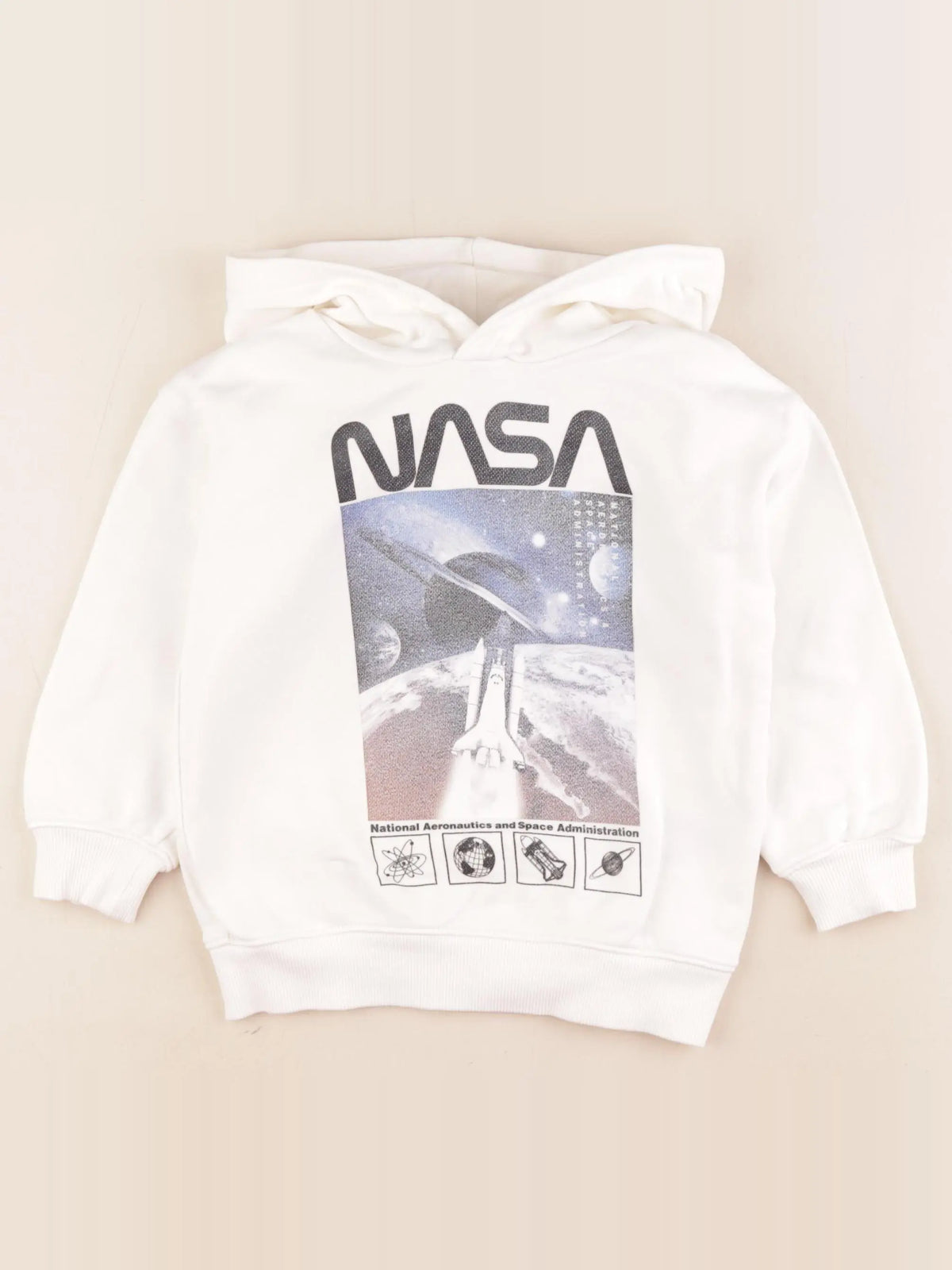H&M - sweat blanc - 2/4 ans