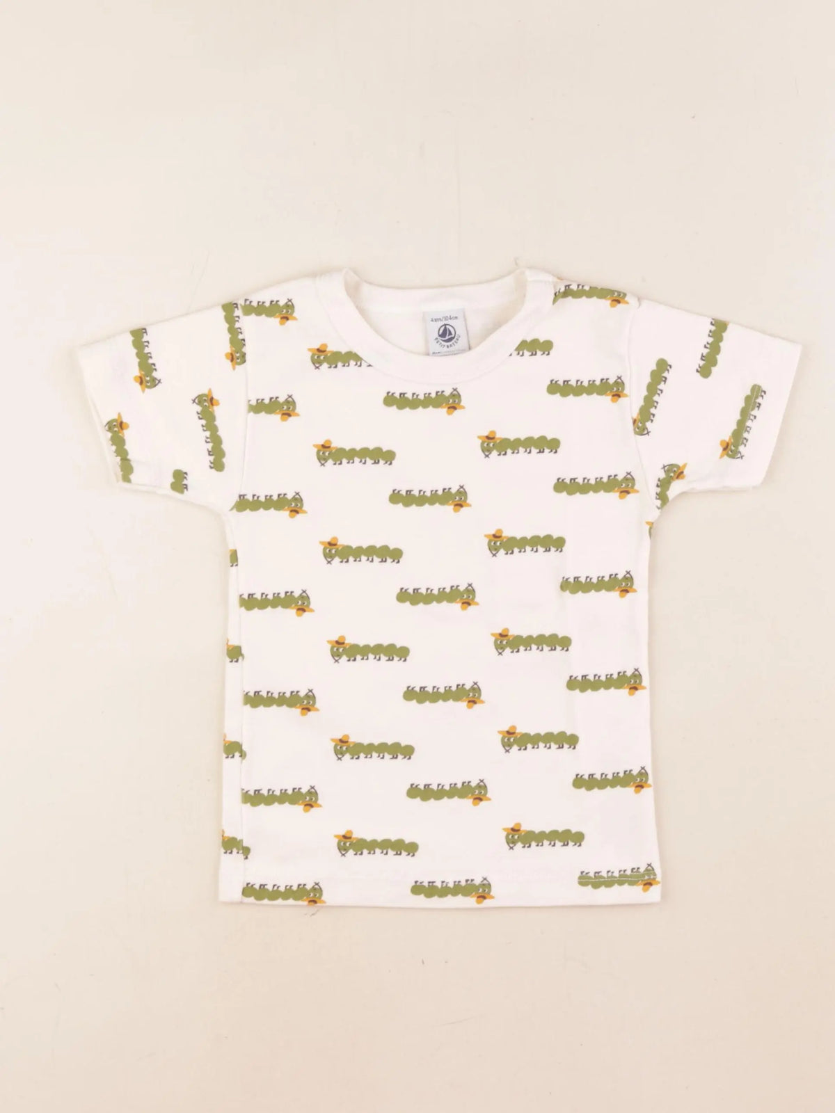 Petit Bateau - tee-shirt beige, vert - 4 ans