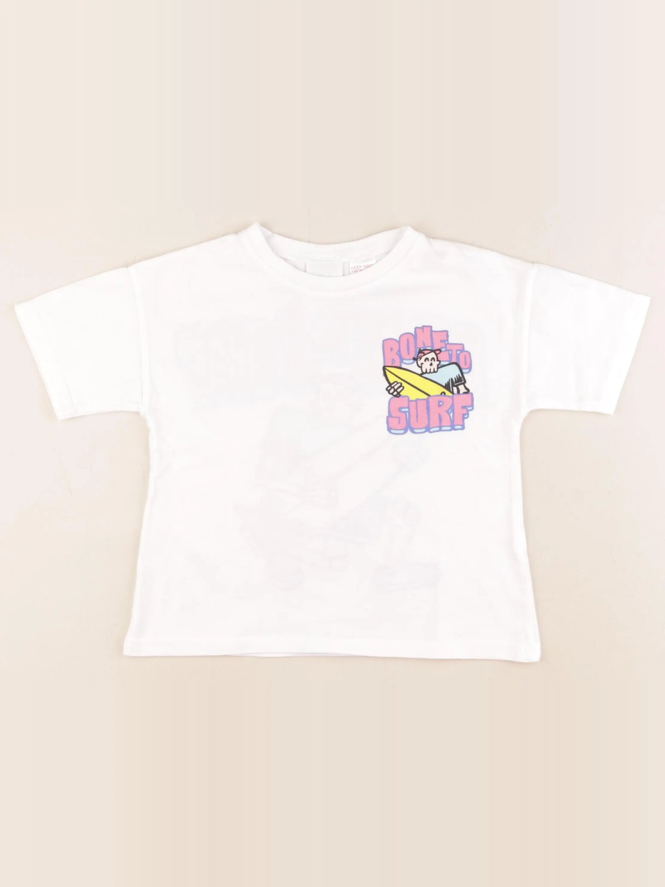 Zara - tee-shirt imprimé au dos blanc - 3 ans