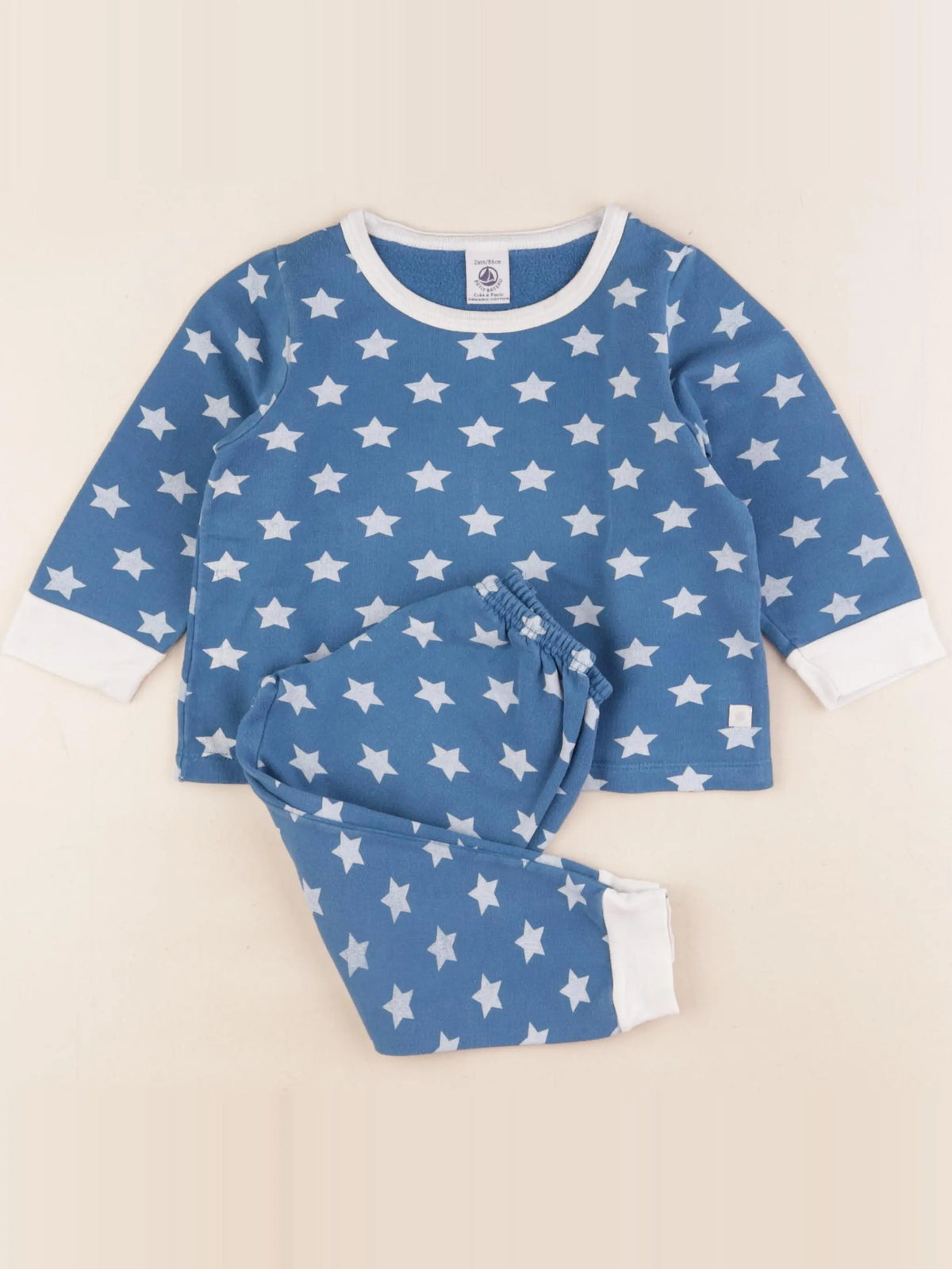 Petit Bateau - pyjama coton bleu - 2 ans
