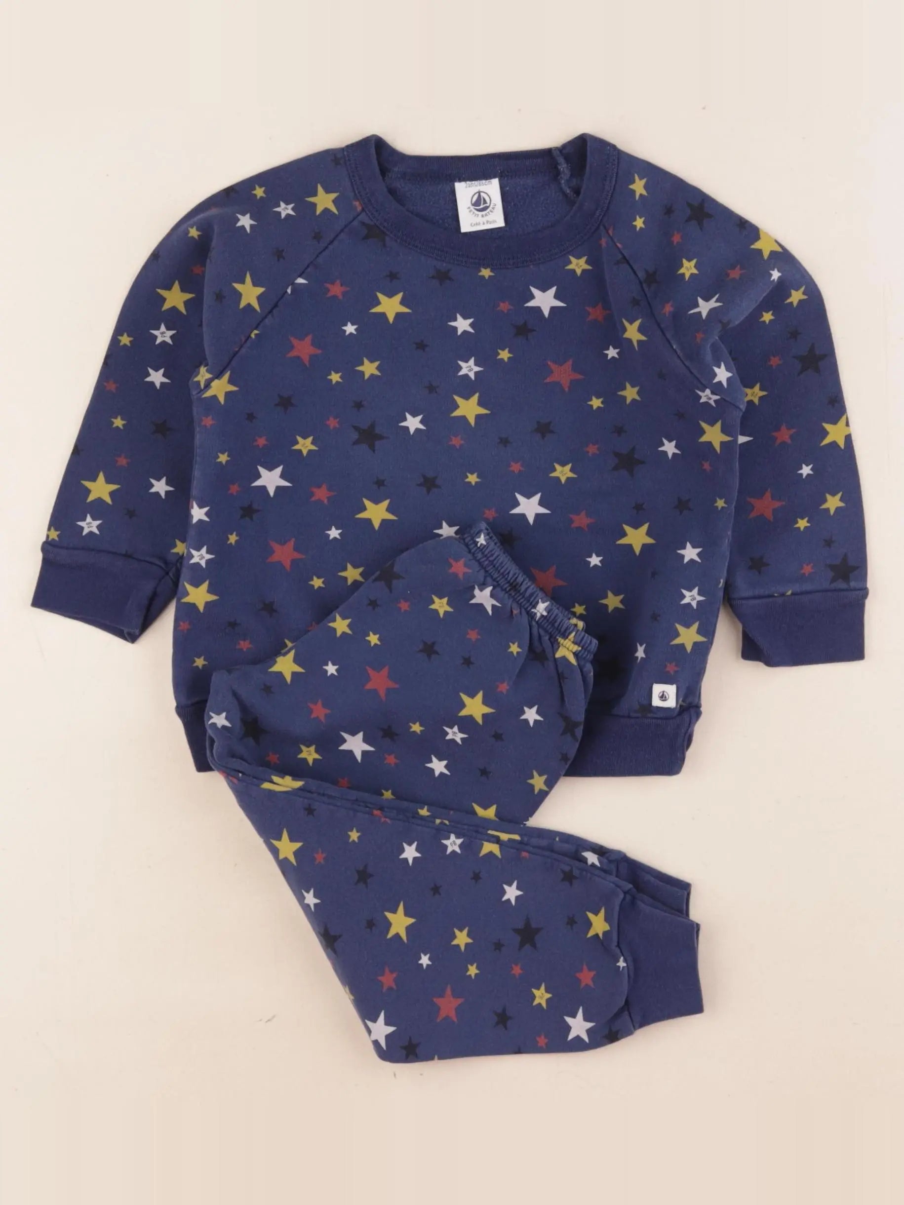 Petit Bateau - pyjama coton bleu - 2 ans