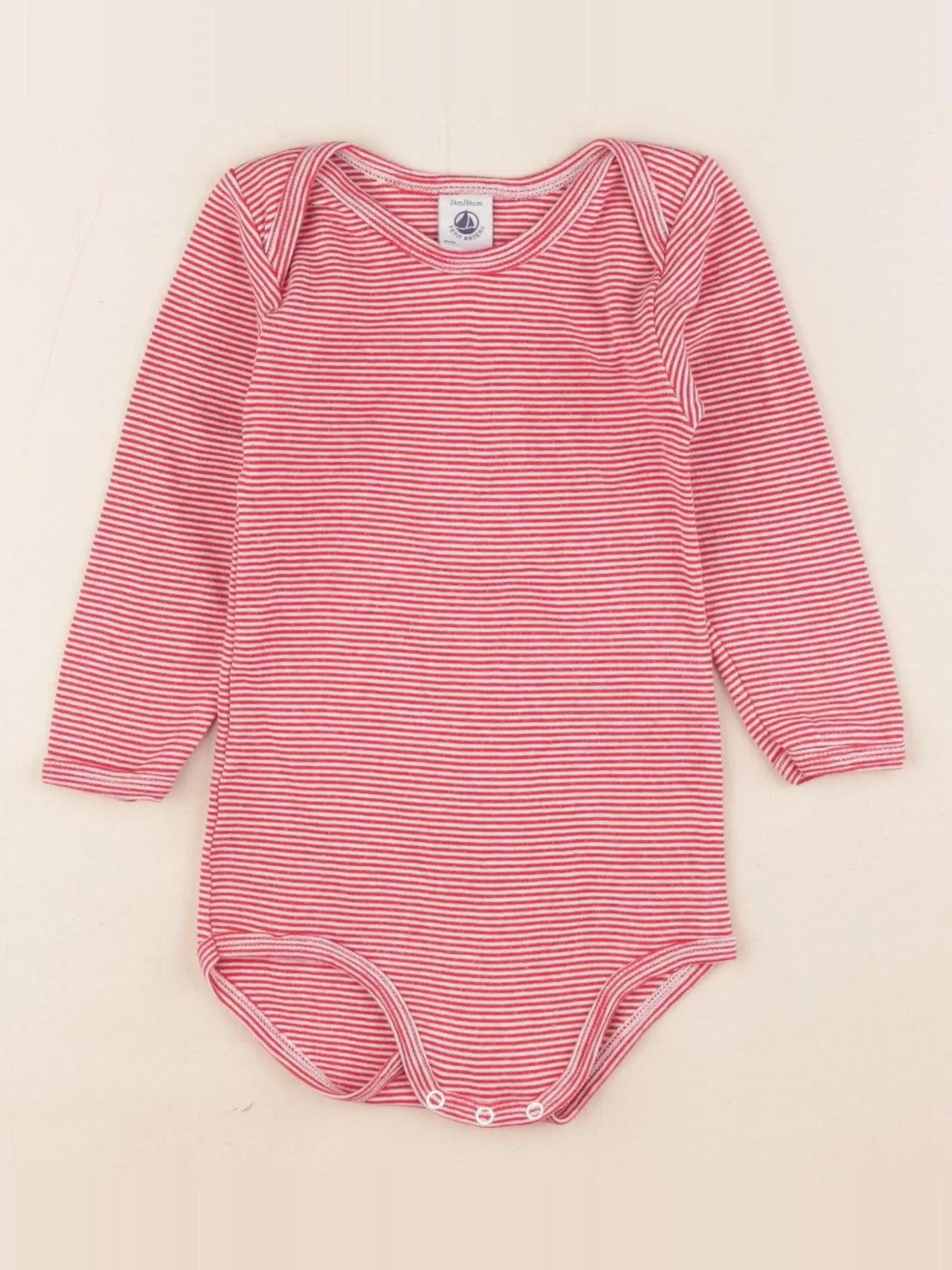Petit Bateau - body rouge - 24 mois