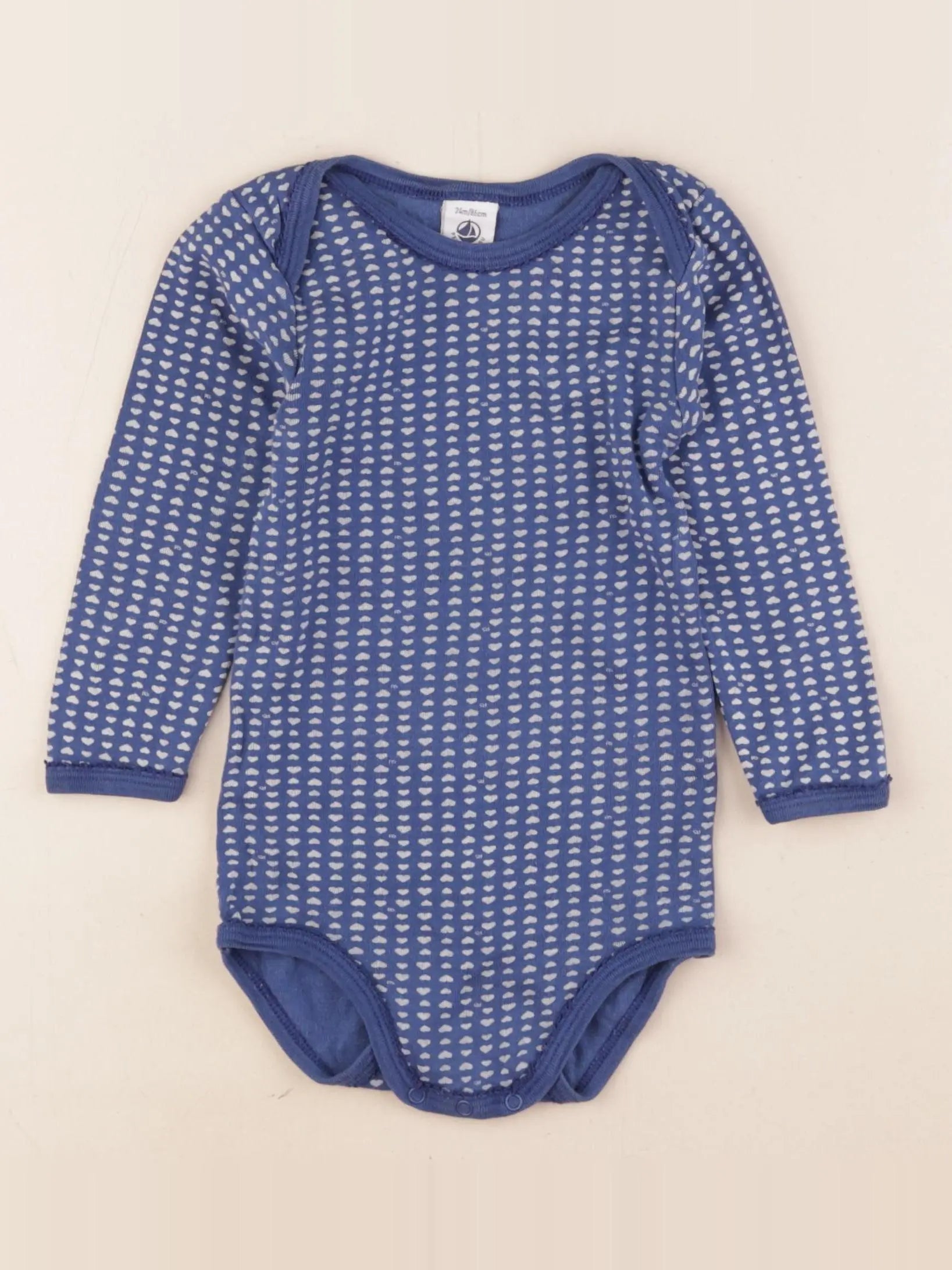 Petit Bateau - body bleu - 24 mois