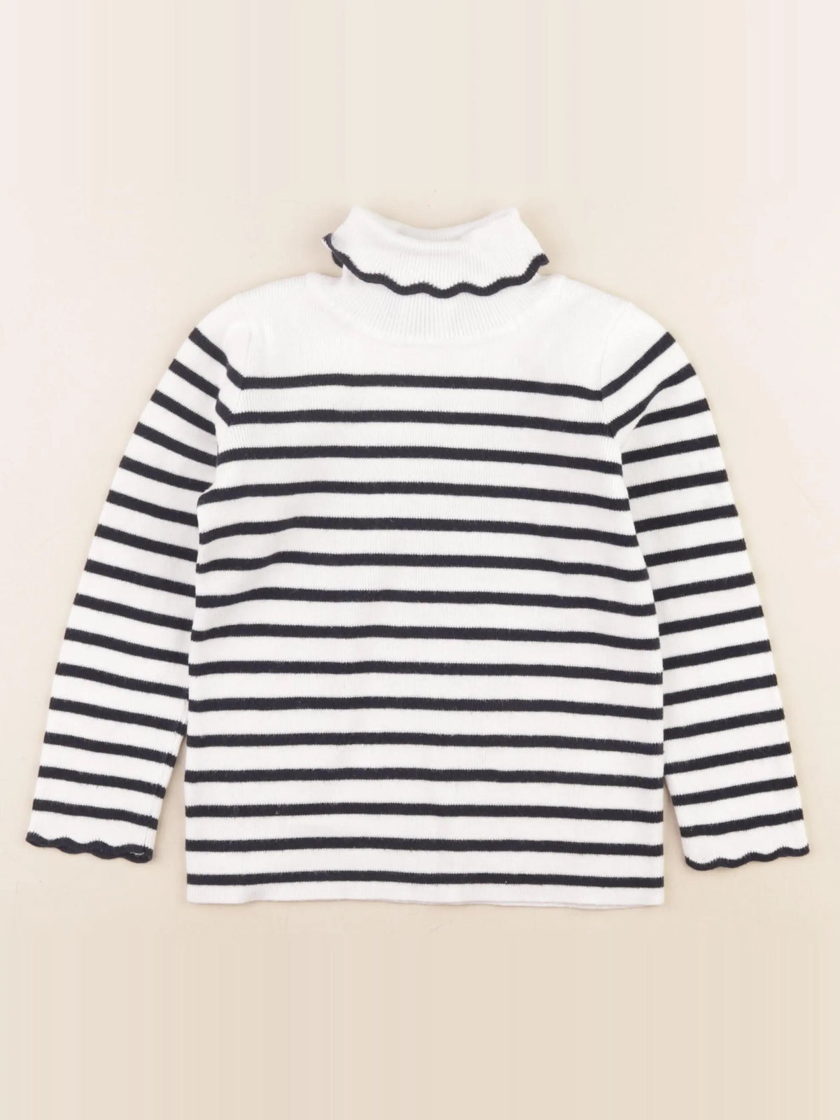 Jacadi - pull blanc, bleu - 4 ans