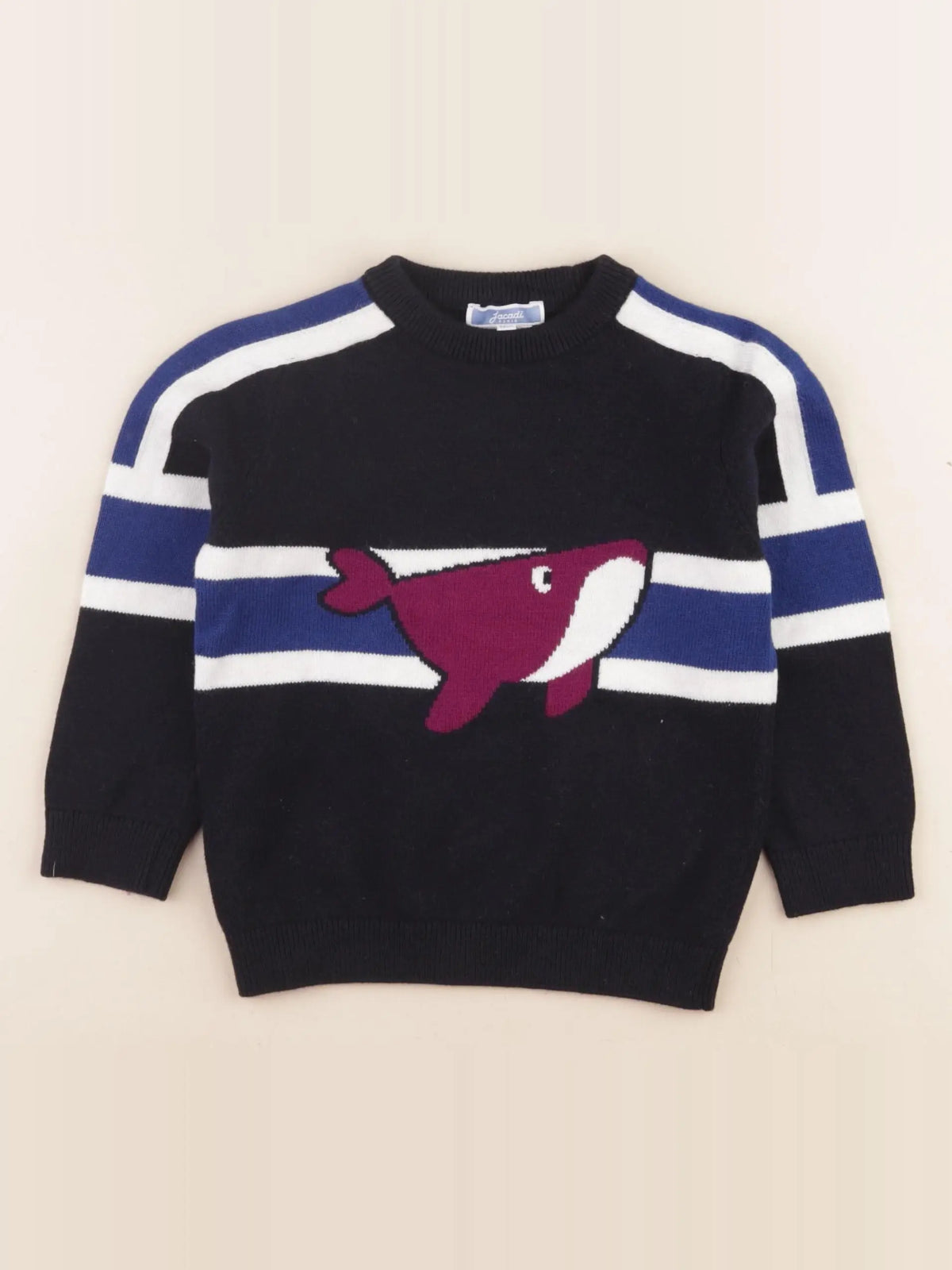 Jacadi - pull bleu, blanc - 3 ans