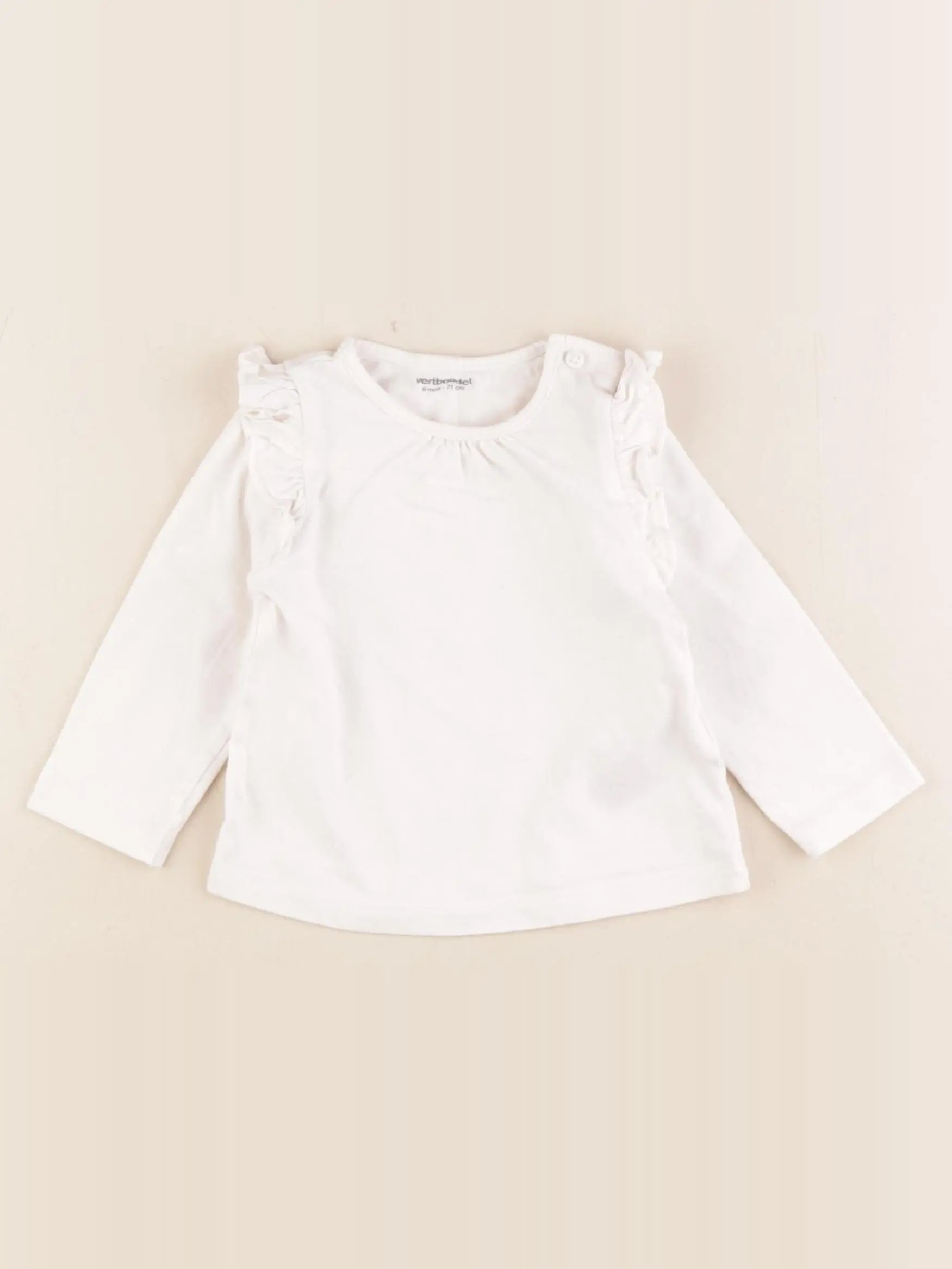 Vertbaudet - tee-shirt blanc - 9 mois