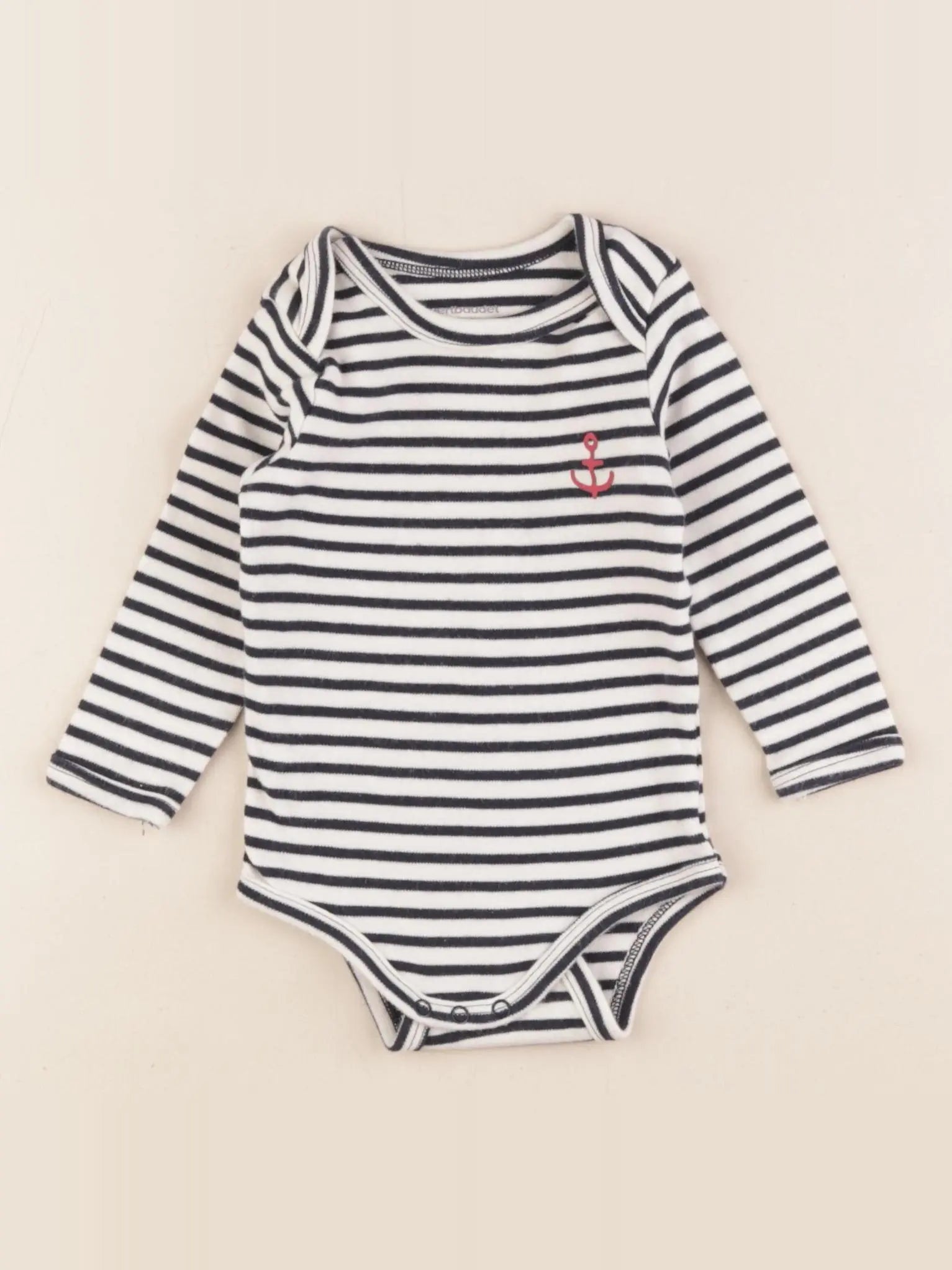 Vertbaudet - body blanc, bleu - 9 mois