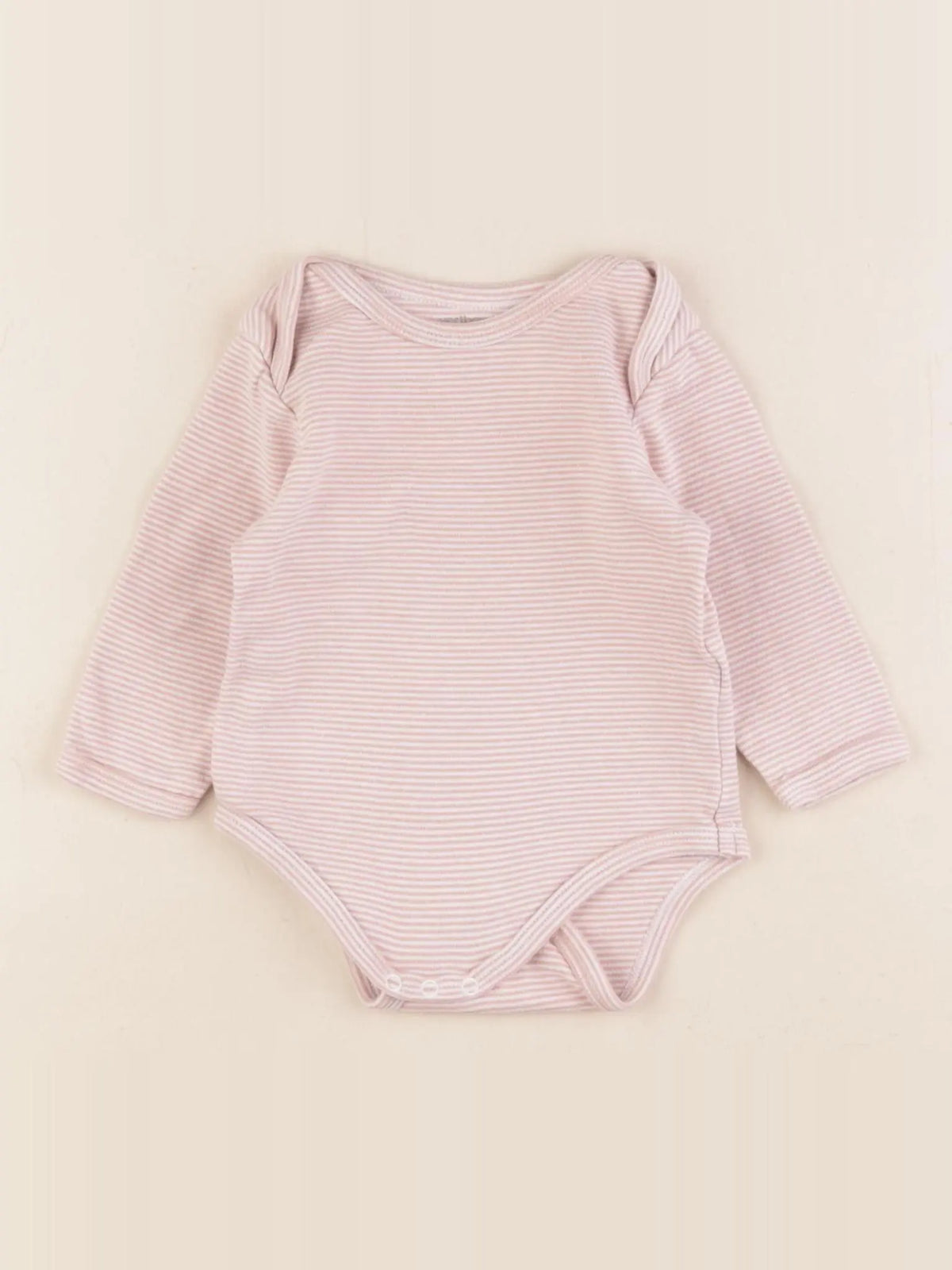 Vertbaudet - body blanc, rose - 9 mois