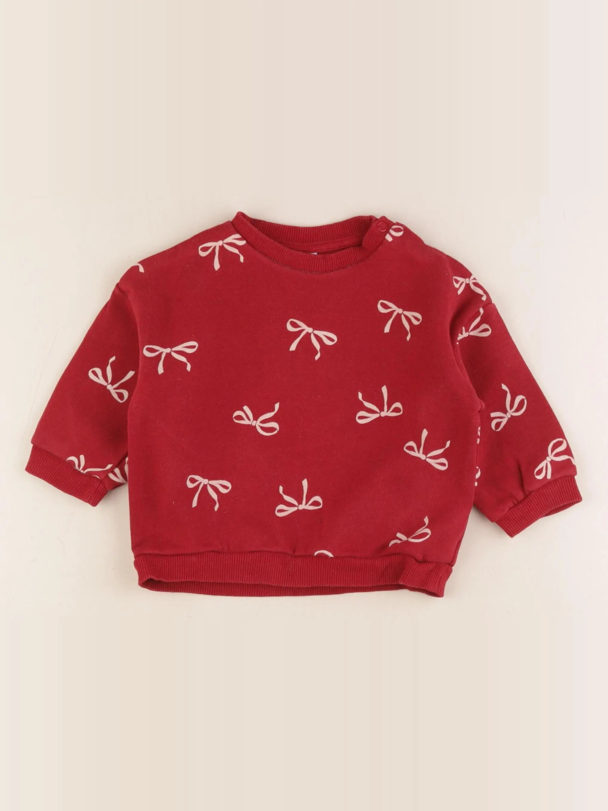 H&M - sweat rouge - 6/12 mois