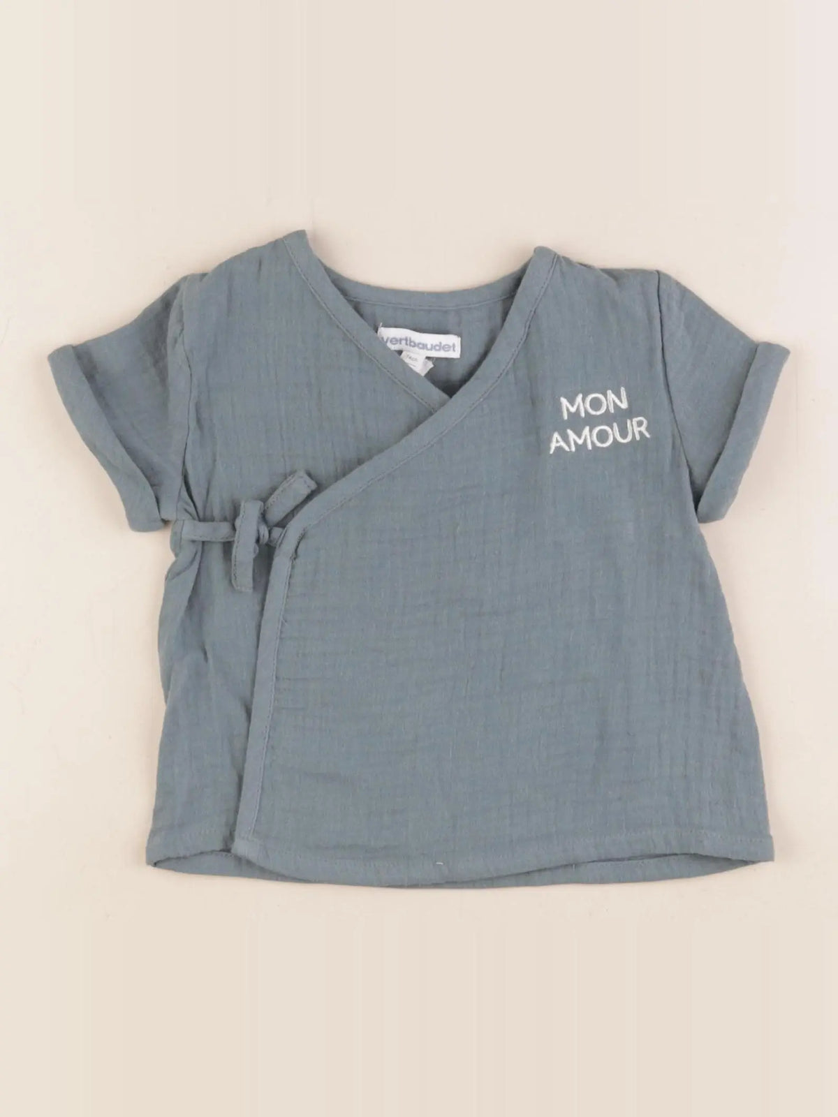 Vertbaudet - blouse vert - 12 mois