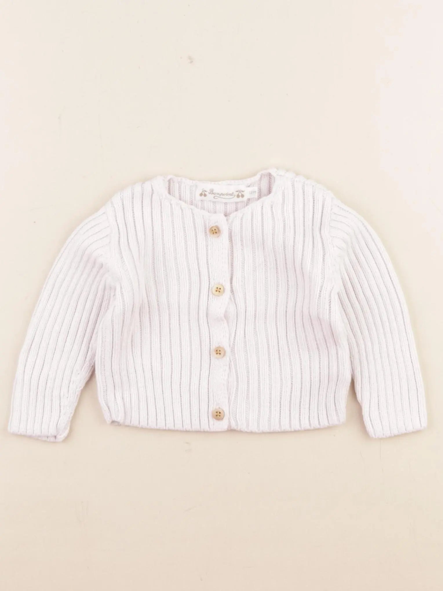 Bonpoint - gilet rose - 12 mois