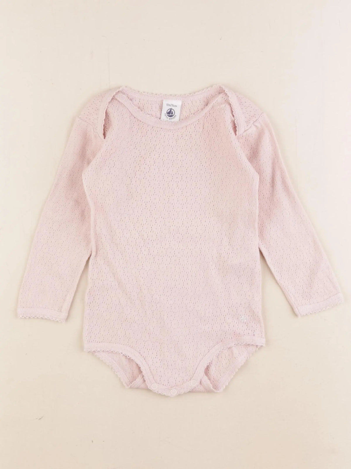Petit Bateau - body rose - 12 mois