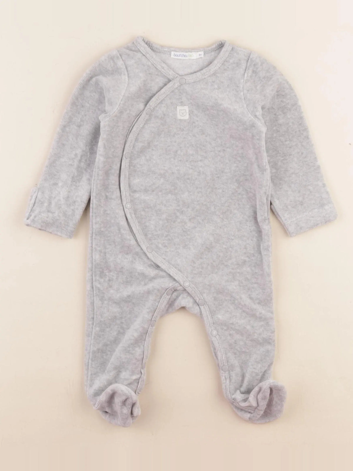 Boutchou - pyjama velours gris - 3 mois