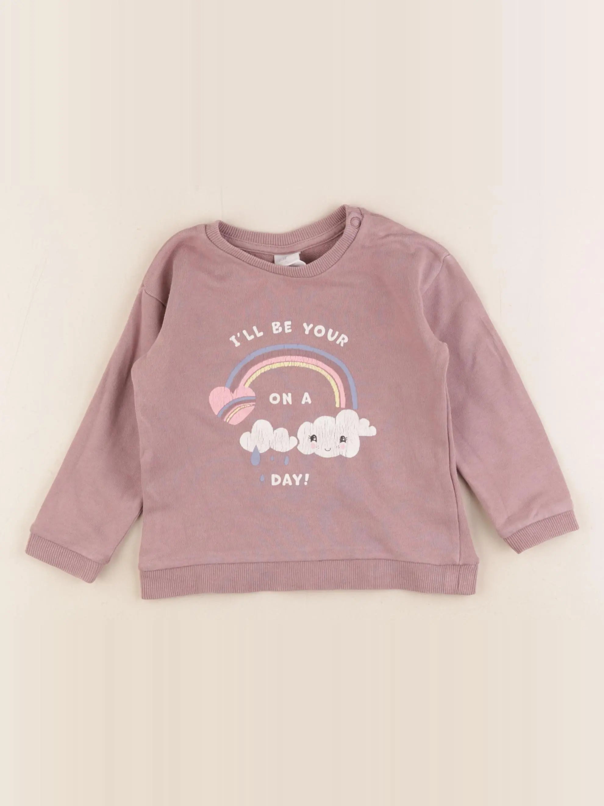 H&M - sweat violet - 6/9 mois