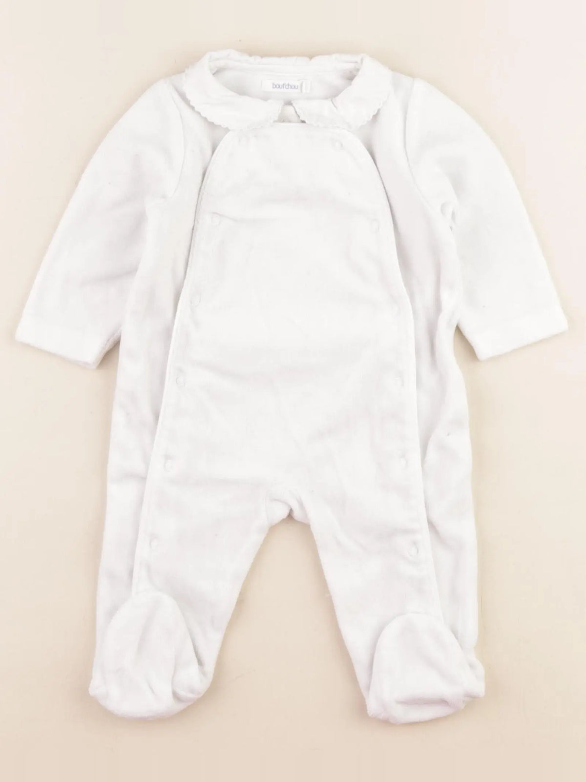 Boutchou - pyjama velours blanc - 3 mois
