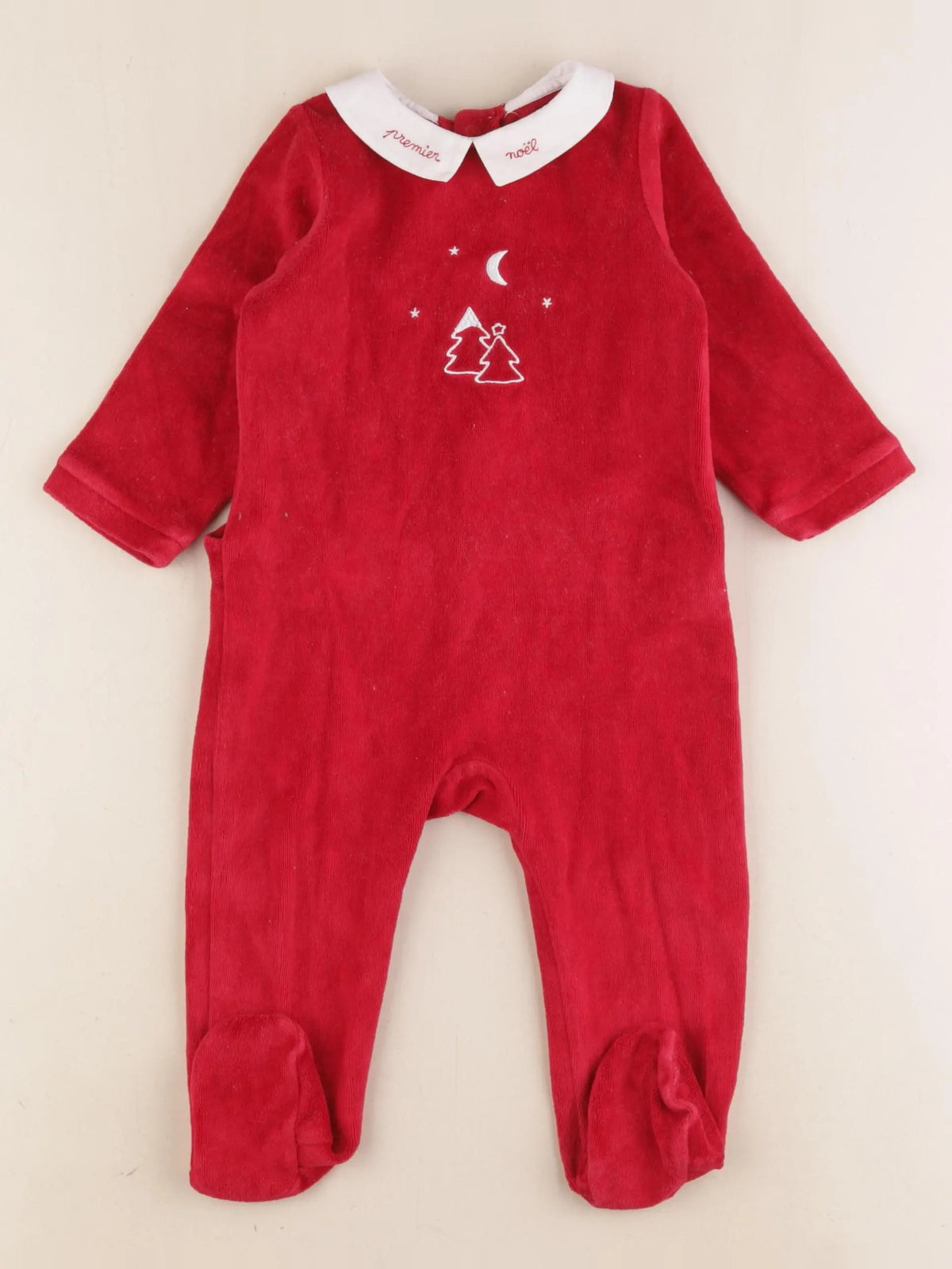 Jacadi - pyjama velours rouge - 12 mois
