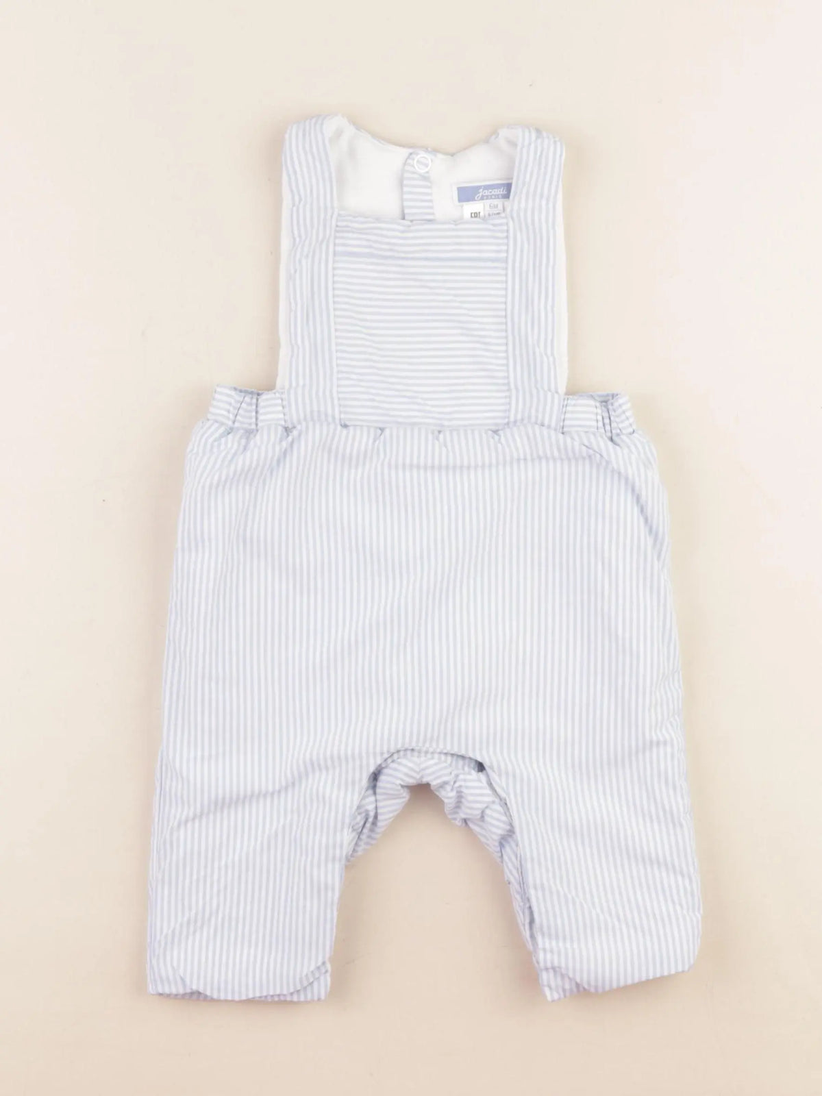 Jacadi - combinaison doublé bleu, blanc - 6 mois