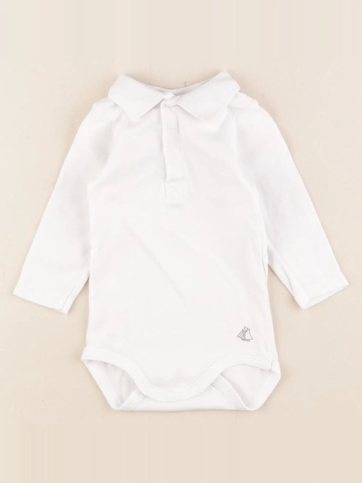 Petit Bateau - body à col blanc - 3 mois