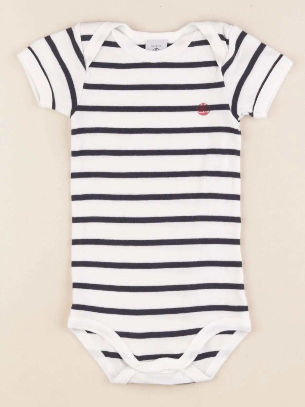 Petit Bateau - body bleu, blanc - 6 mois