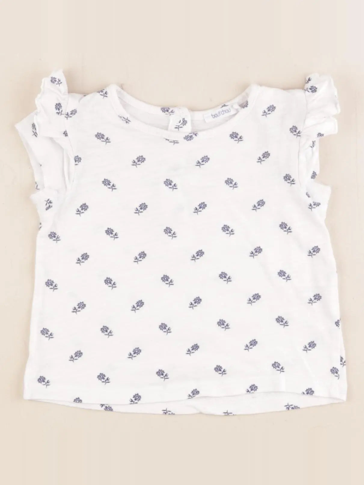Boutchou - tee-shirt bleu, blanc - 9 mois
