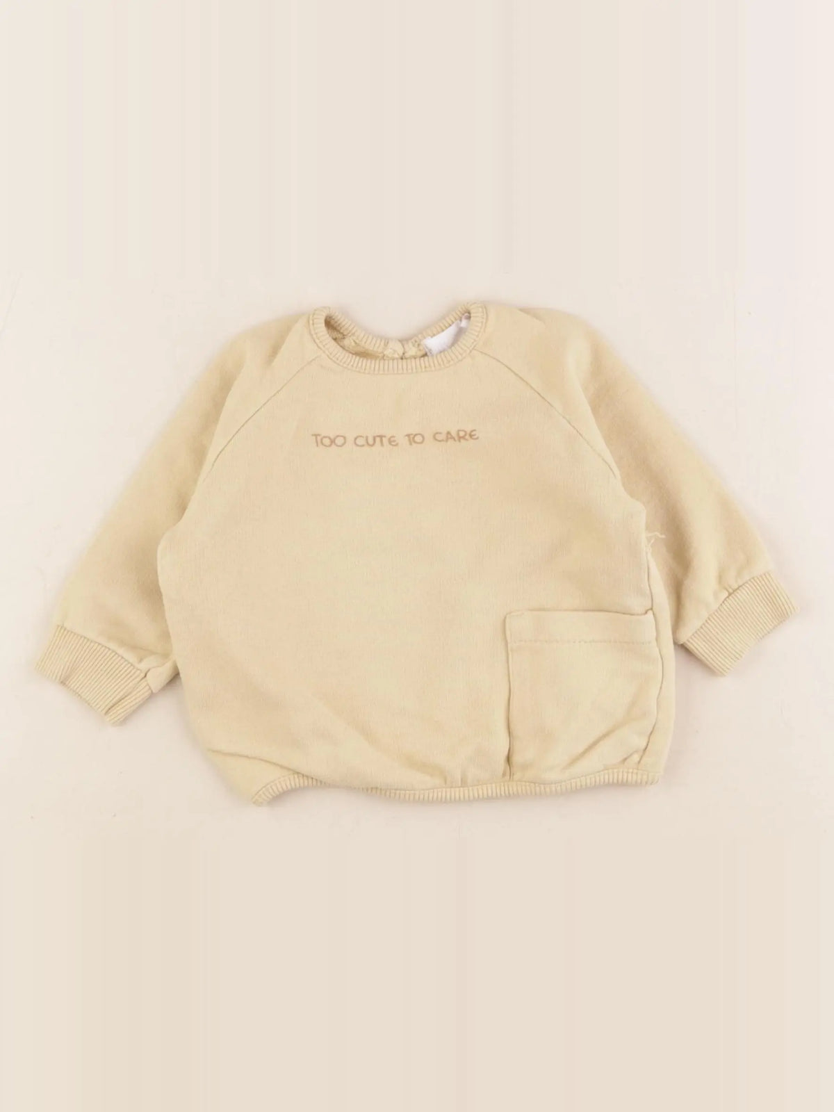 Zara - sweat jaune - 3/6 mois