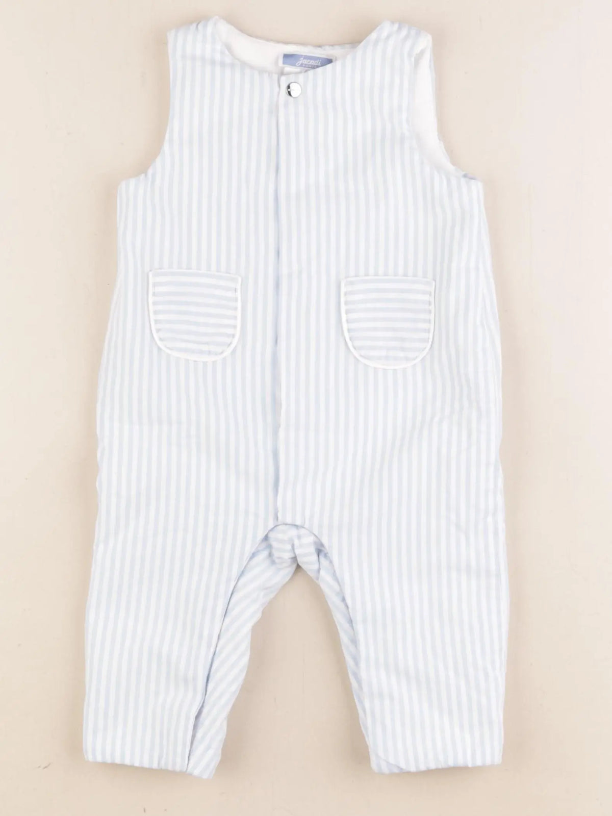 Jacadi - combinaison doublé blanc, bleu - 3 mois