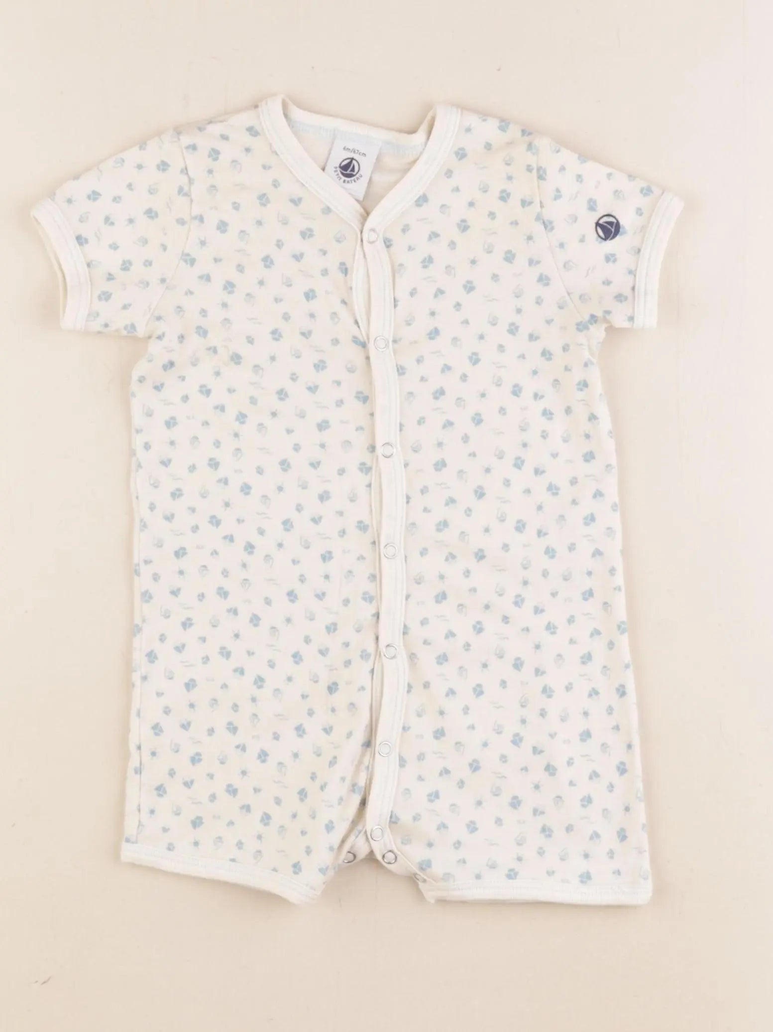 Petit Bateau - pyjama coton beige - 6 mois