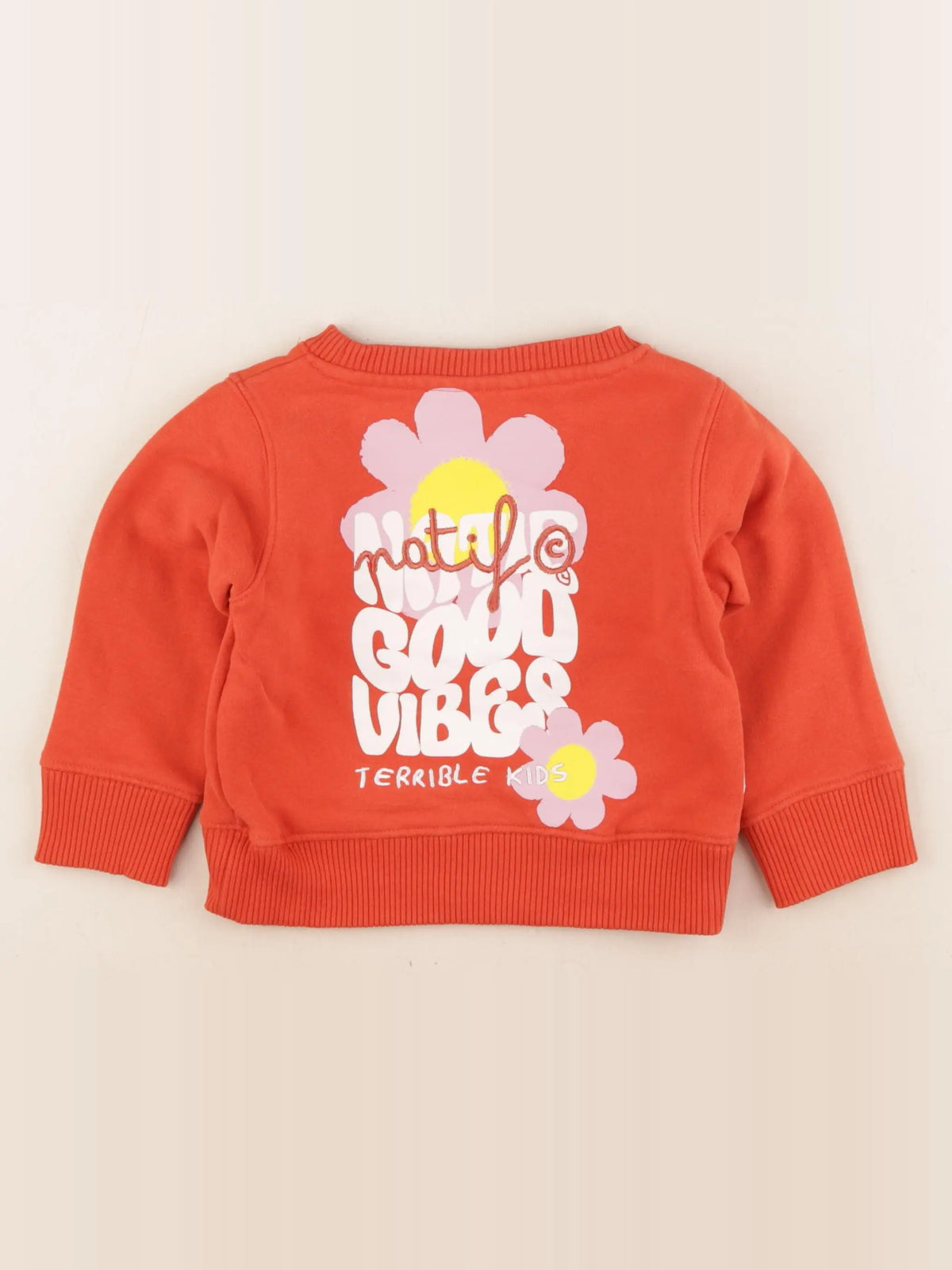 Natif - sweat imprimé au dos orange - 1 an à 2 ans