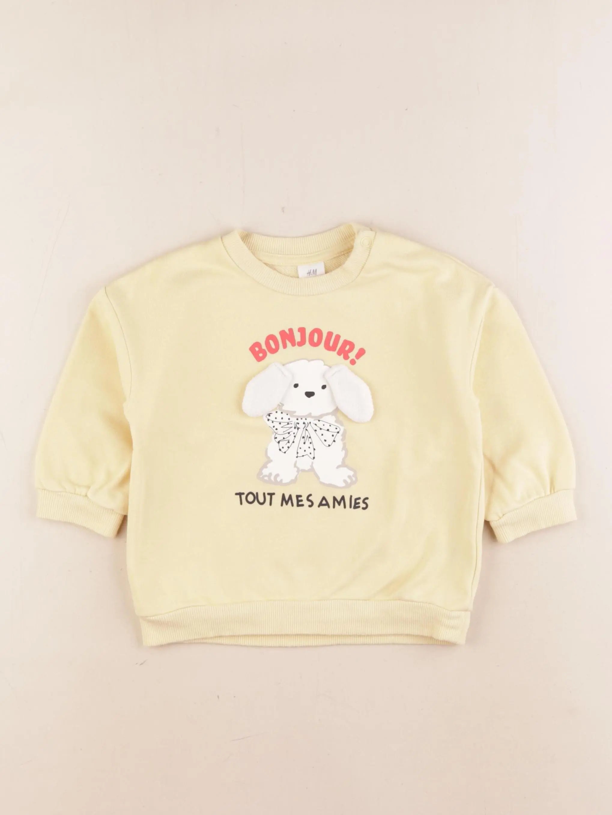 H&M - sweat jaune - 9/12 mois