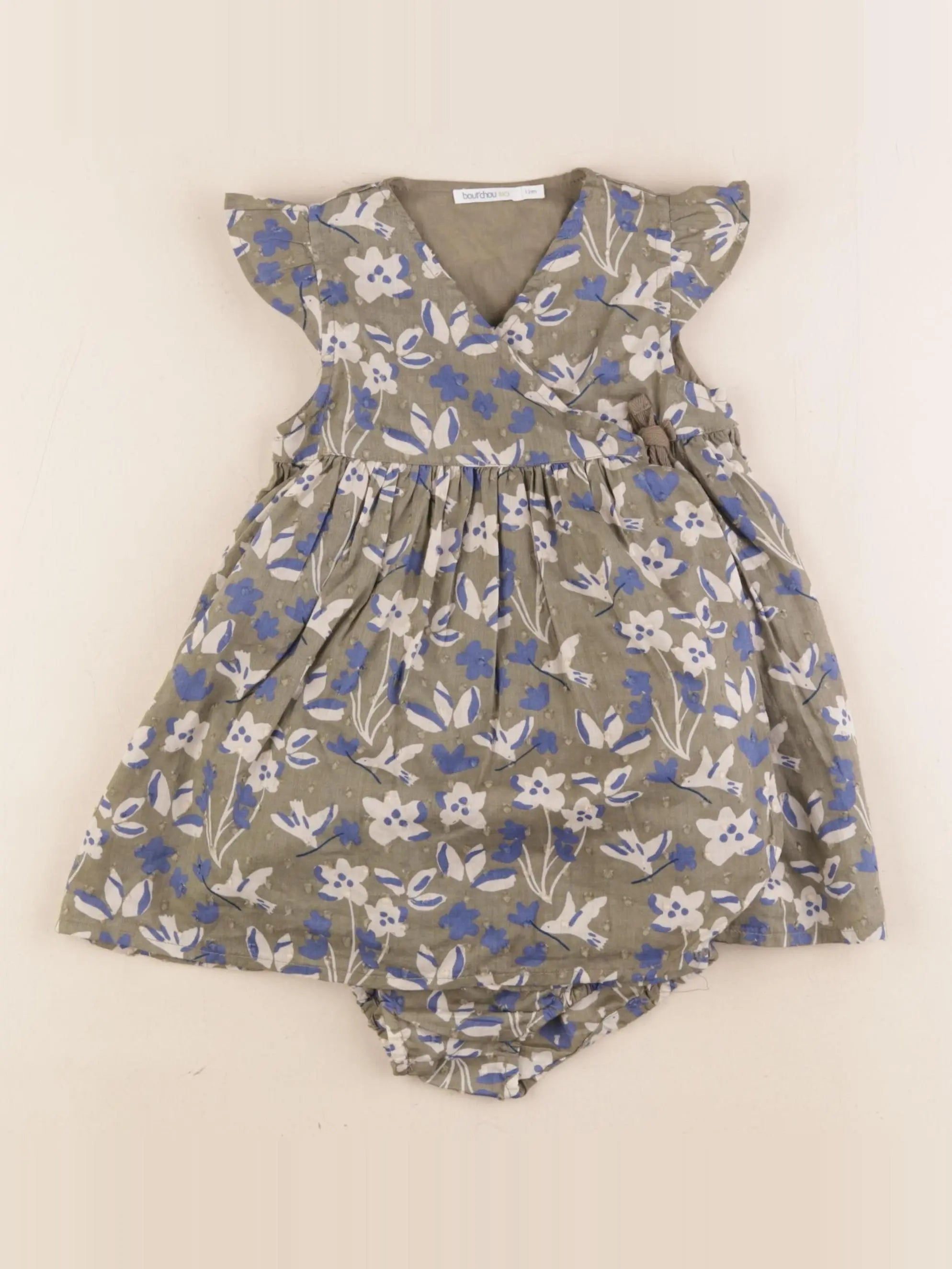 Boutchou - robe vert, bleu - 12 mois
