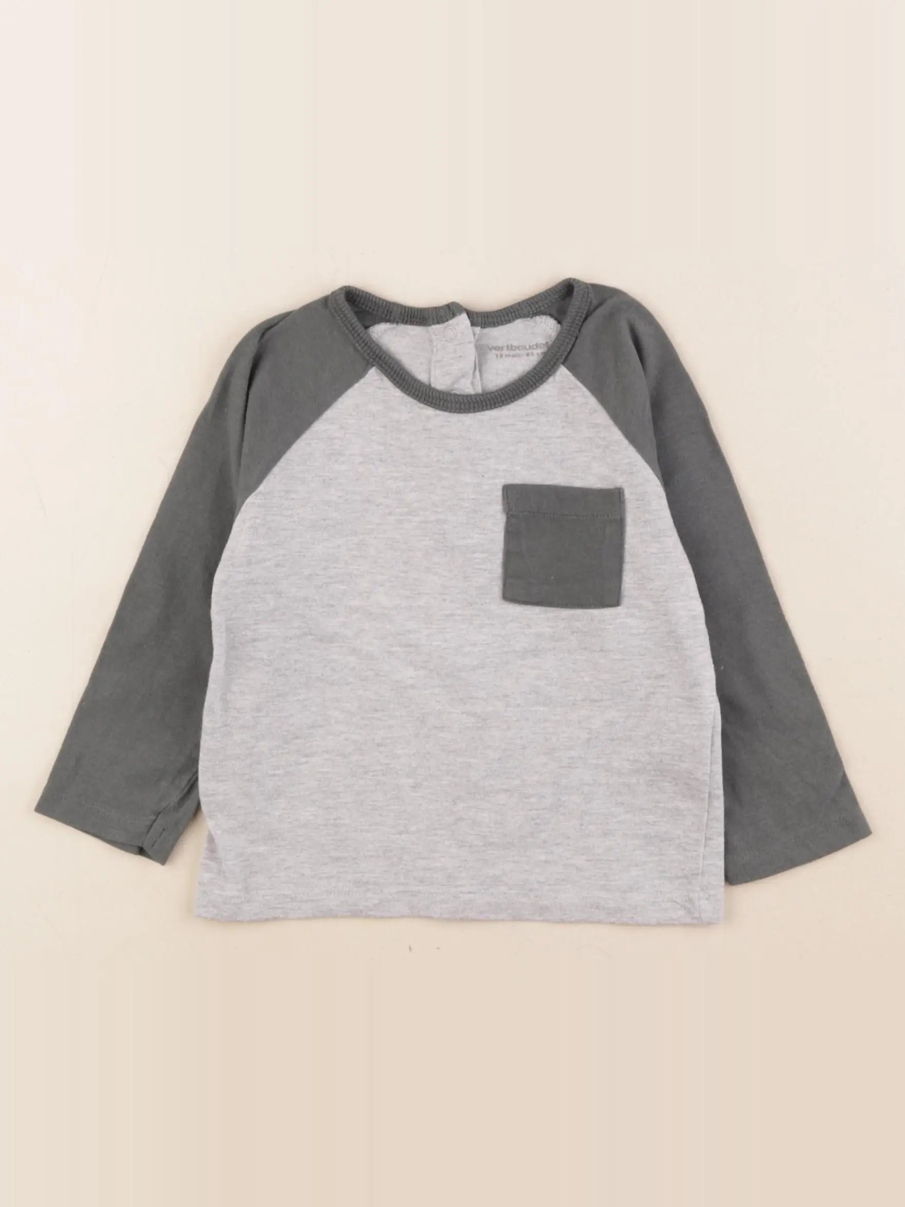 Vertbaudet - tee-shirt gris, vert - 18 mois