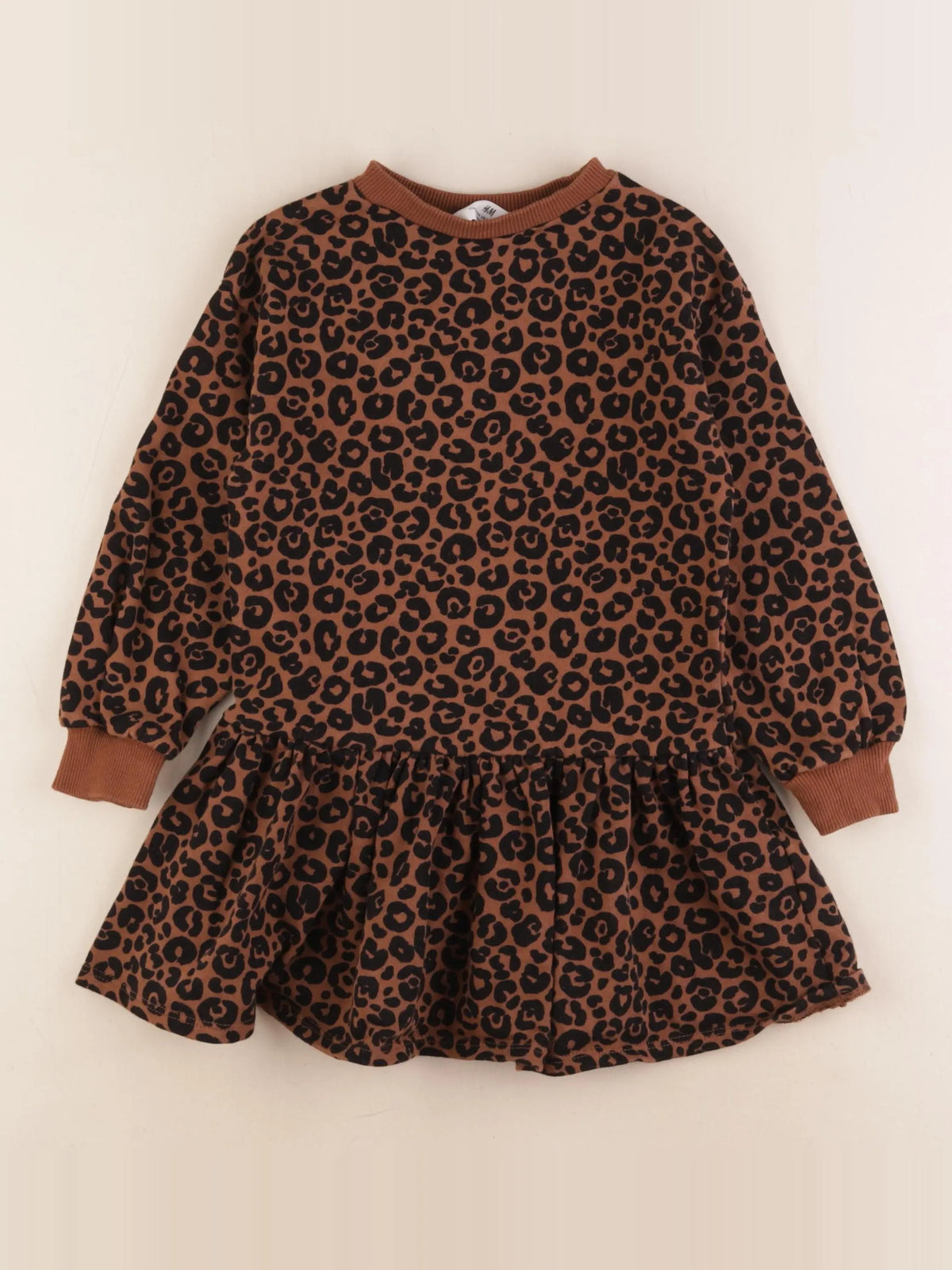 H&M - robe marron, noir - 2/4 ans