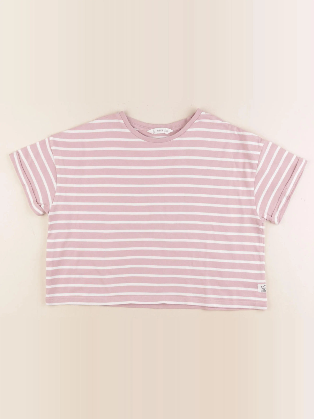 Mango - tee-shirt blanc, rose - 11/12 ans
