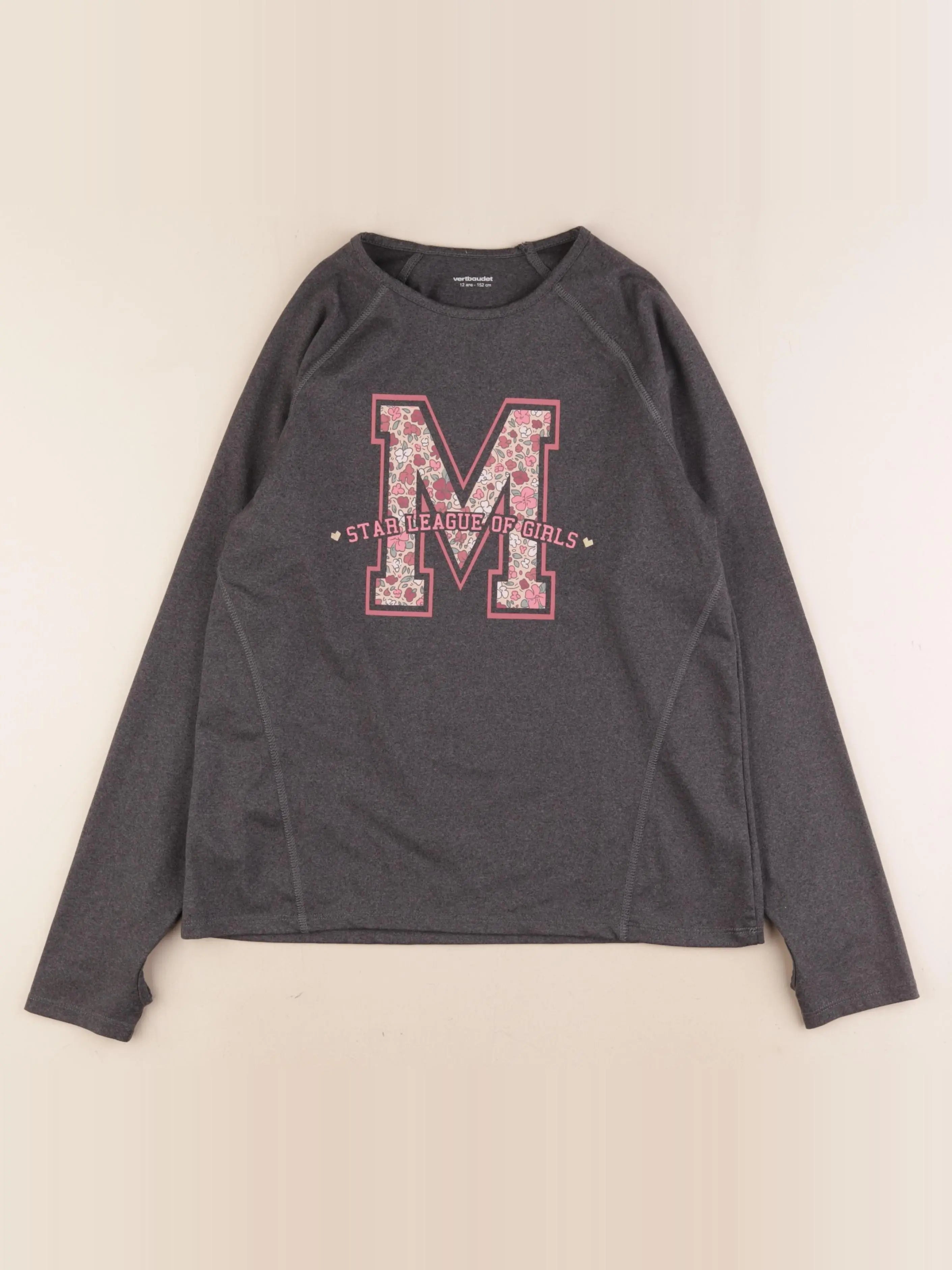 Vertbaudet - tee-shirt gris - 12 ans