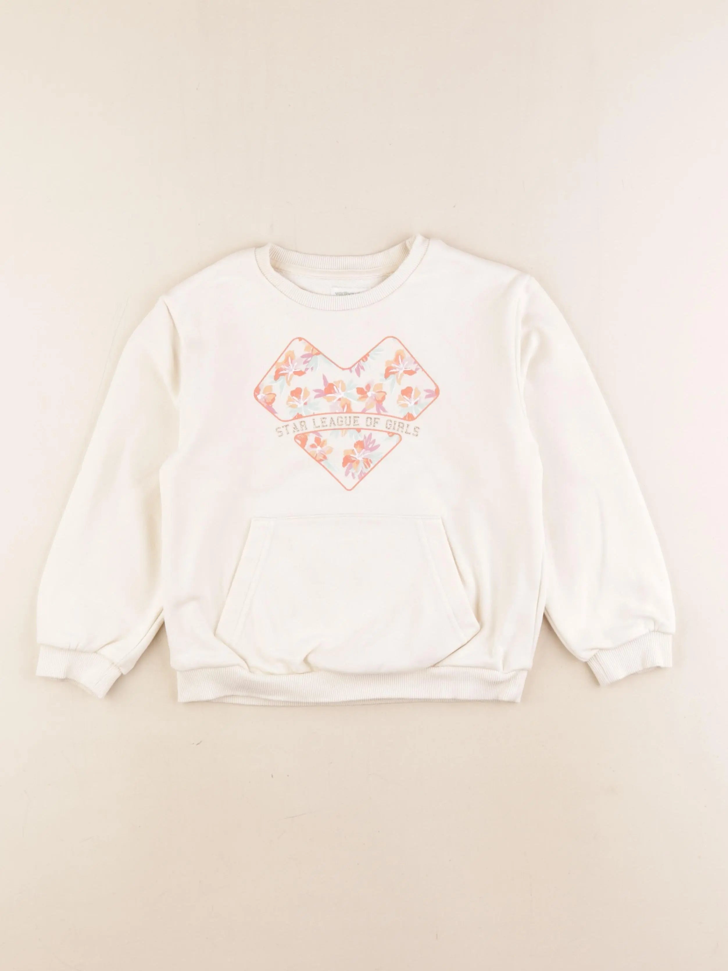 Vertbaudet - sweat beige, or - 6 ans